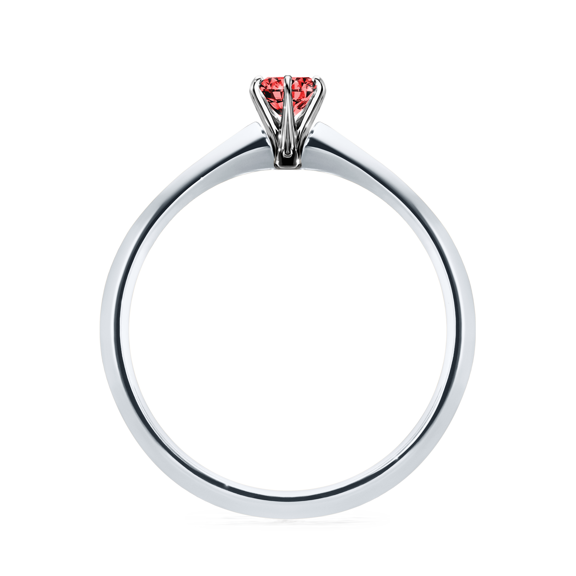 Pierścionek zaręczynowy My Queen z białego złota z czerwonym diamentem 0,17CT