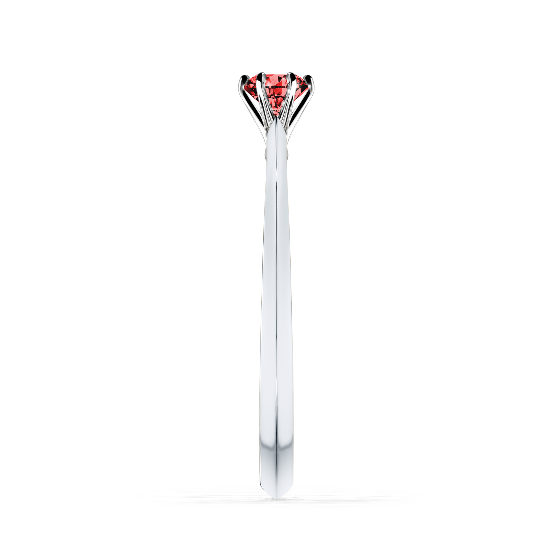 Pierścionek zaręczynowy My Queen z białego złota z czerwonym diamentem 0,17CT