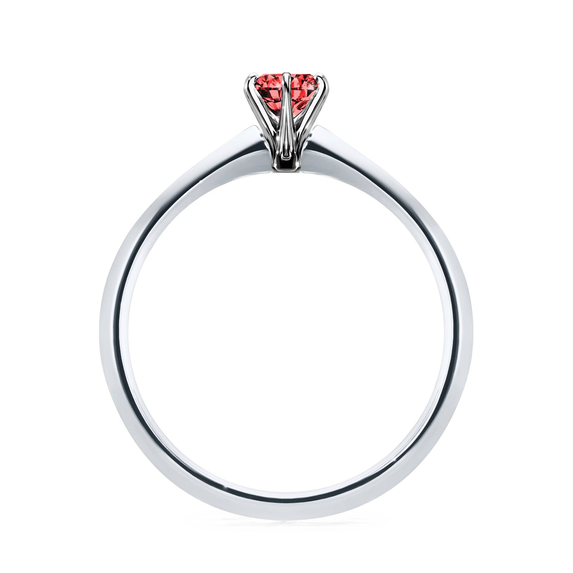 Pierścionek zaręczynowy My Queen z białego złota z czerwonym diamentem 0,25CT