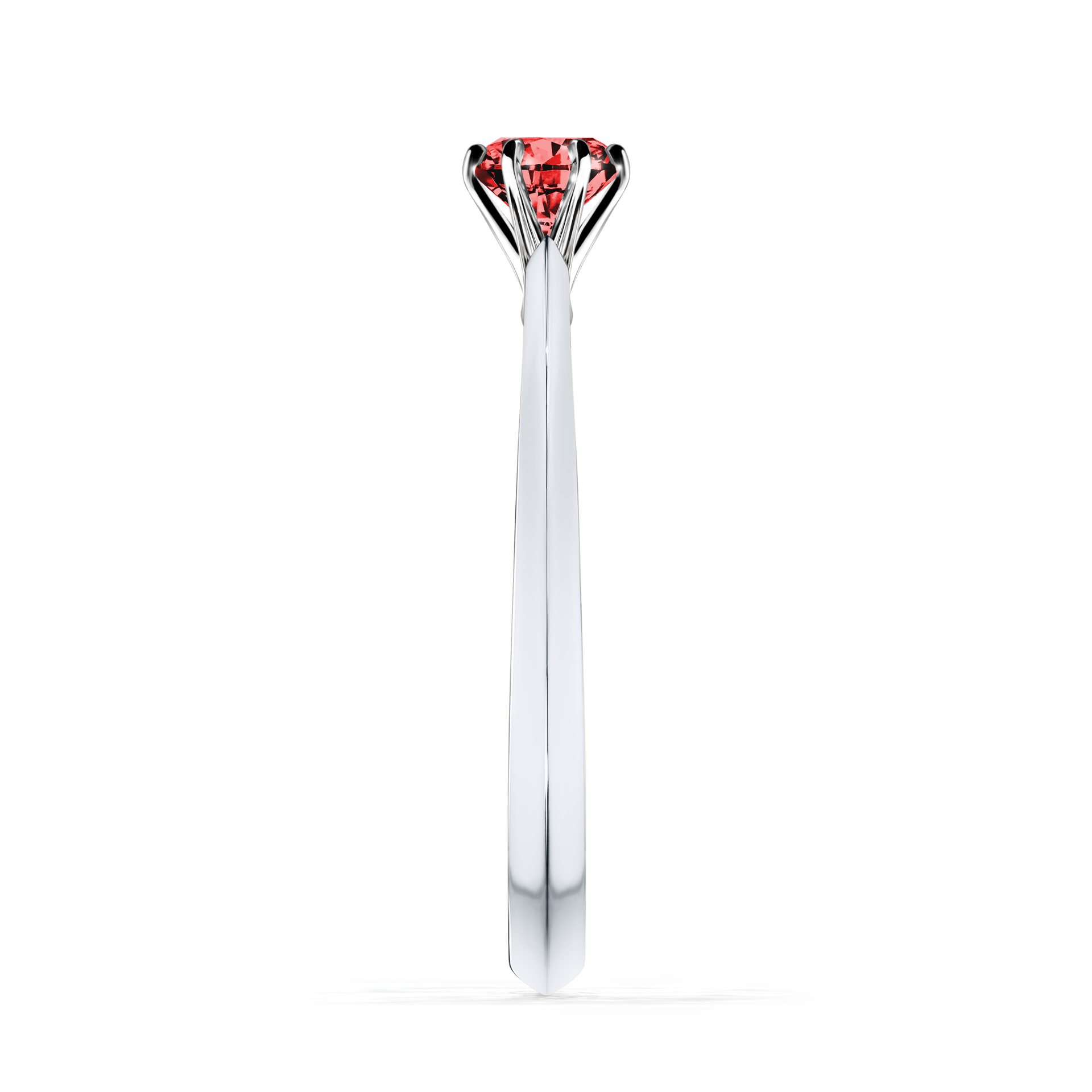 Pierścionek zaręczynowy My Queen z białego złota z czerwonym diamentem 0,25CT