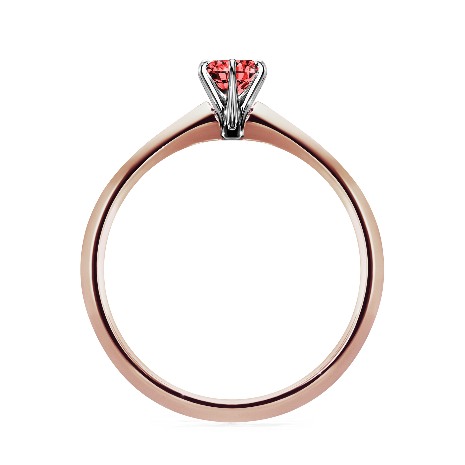 Pierścionek zaręczynowy My Queen z różowego złota z czerwonym diamentem 0,25CT