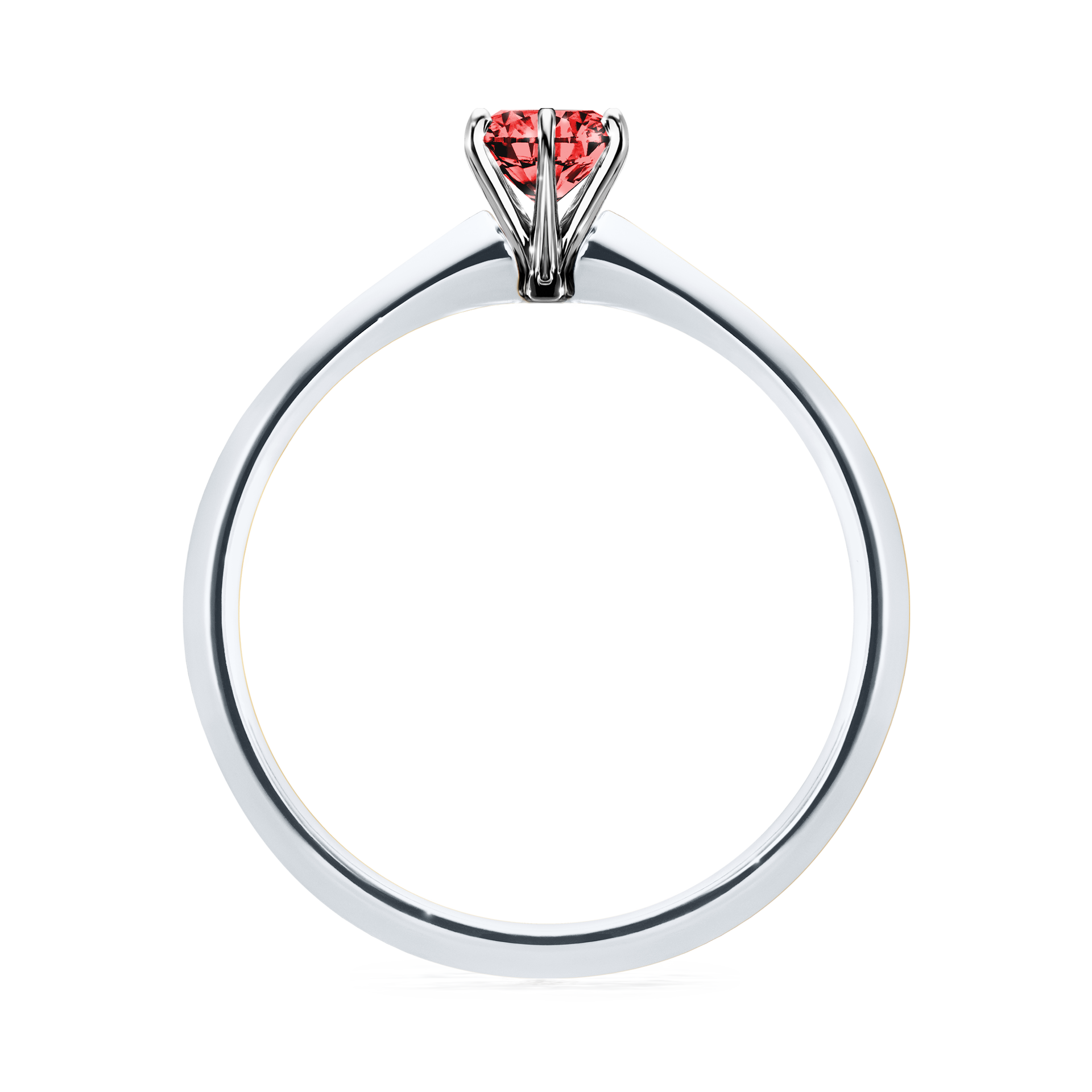 Pierścionek zaręczynowy My Queen z białego złota z czerwonym diamentem 0,30CT