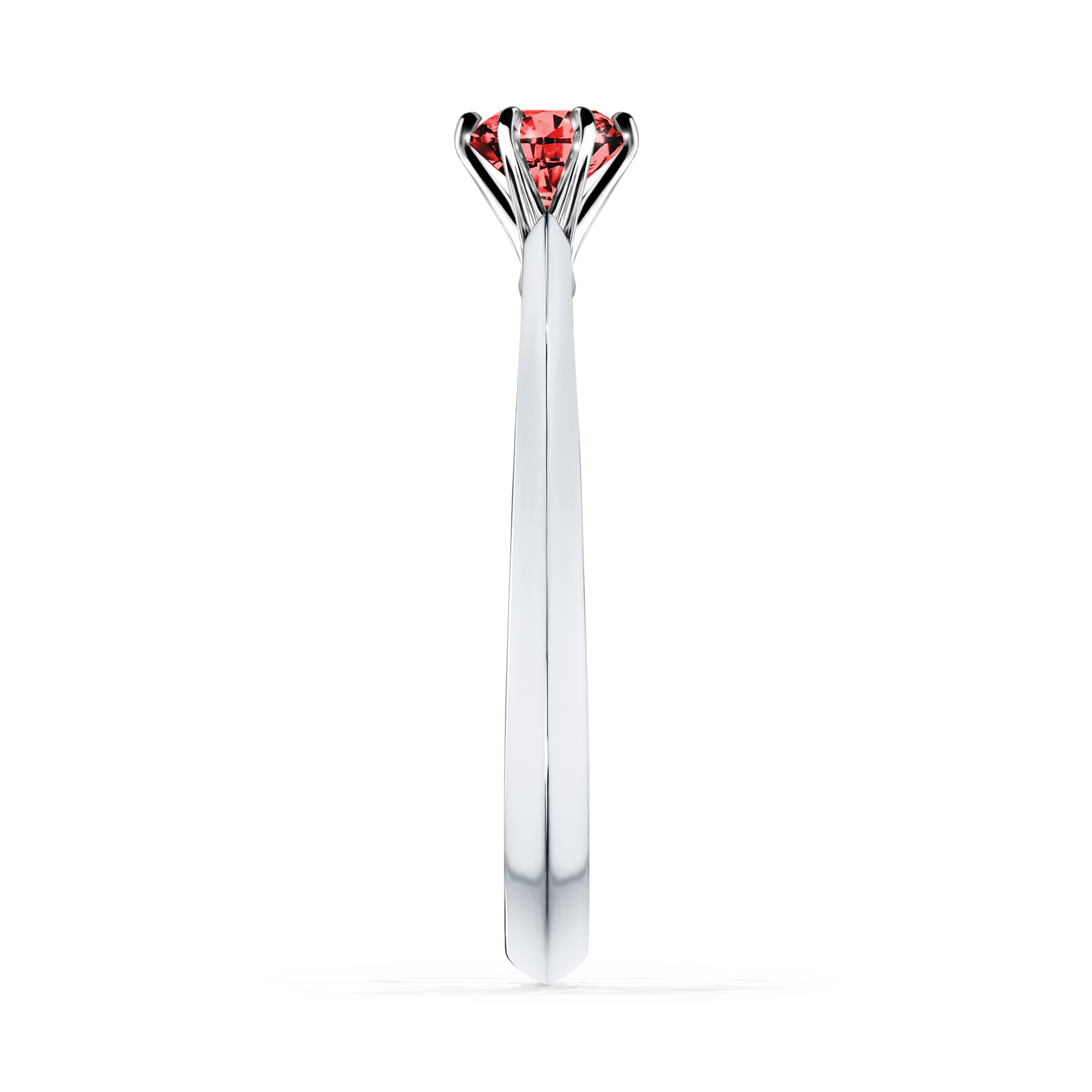 Pierścionek zaręczynowy My Queen z białego złota z czerwonym diamentem 0,30CT