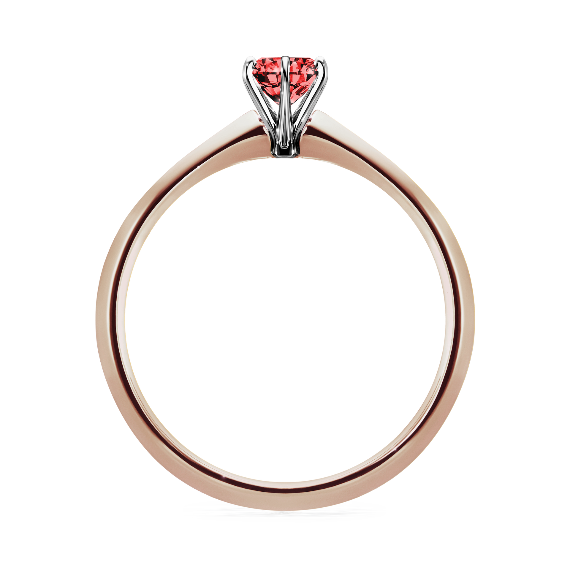 Pierścionek zaręczynowy My Queen z różowego złota z czerwonym diamentem 0,30CT