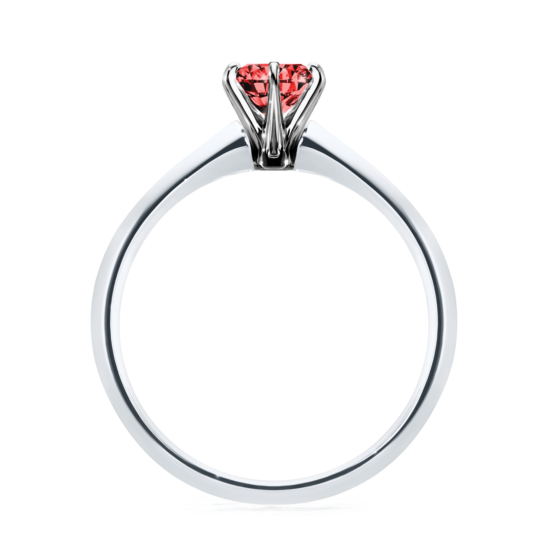 Pierścionek zaręczynowy My Queen z białego złota z czerwonym diamentem 0,50CT