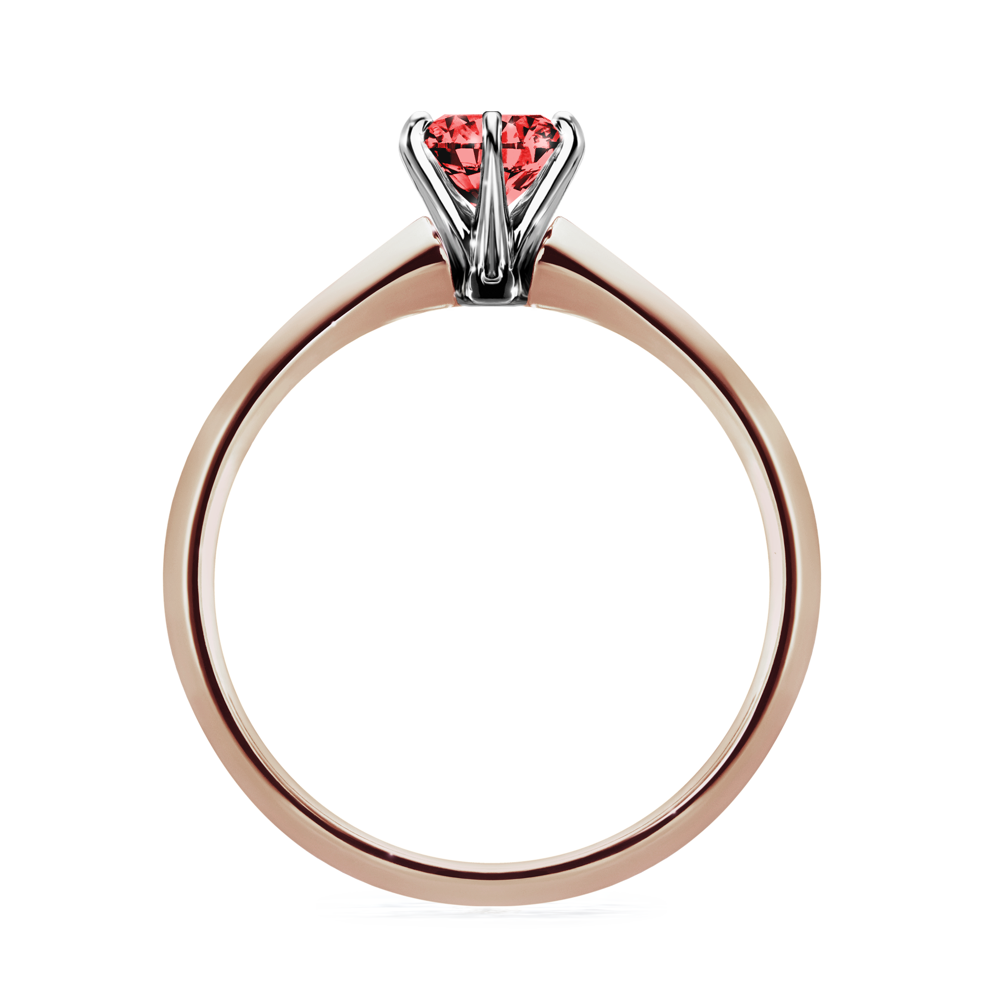 Pierścionek zaręczynowy My Queen z różowego złota z czerwonym diamentem 0,50CT