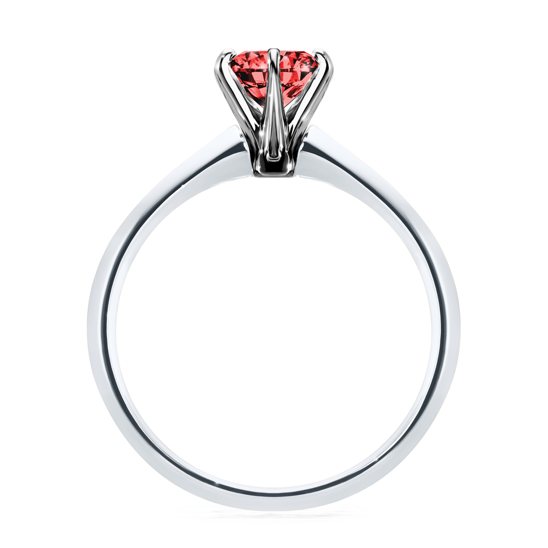 Pierścionek zaręczynowy My Queen z białego złota z czerwonym diamentem 0,80CT