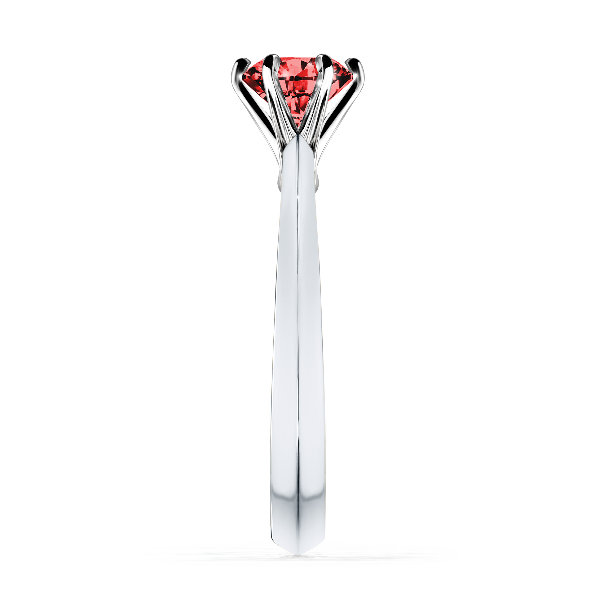 Pierścionek zaręczynowy My Queen z białego złota z czerwonym diamentem 0,80CT