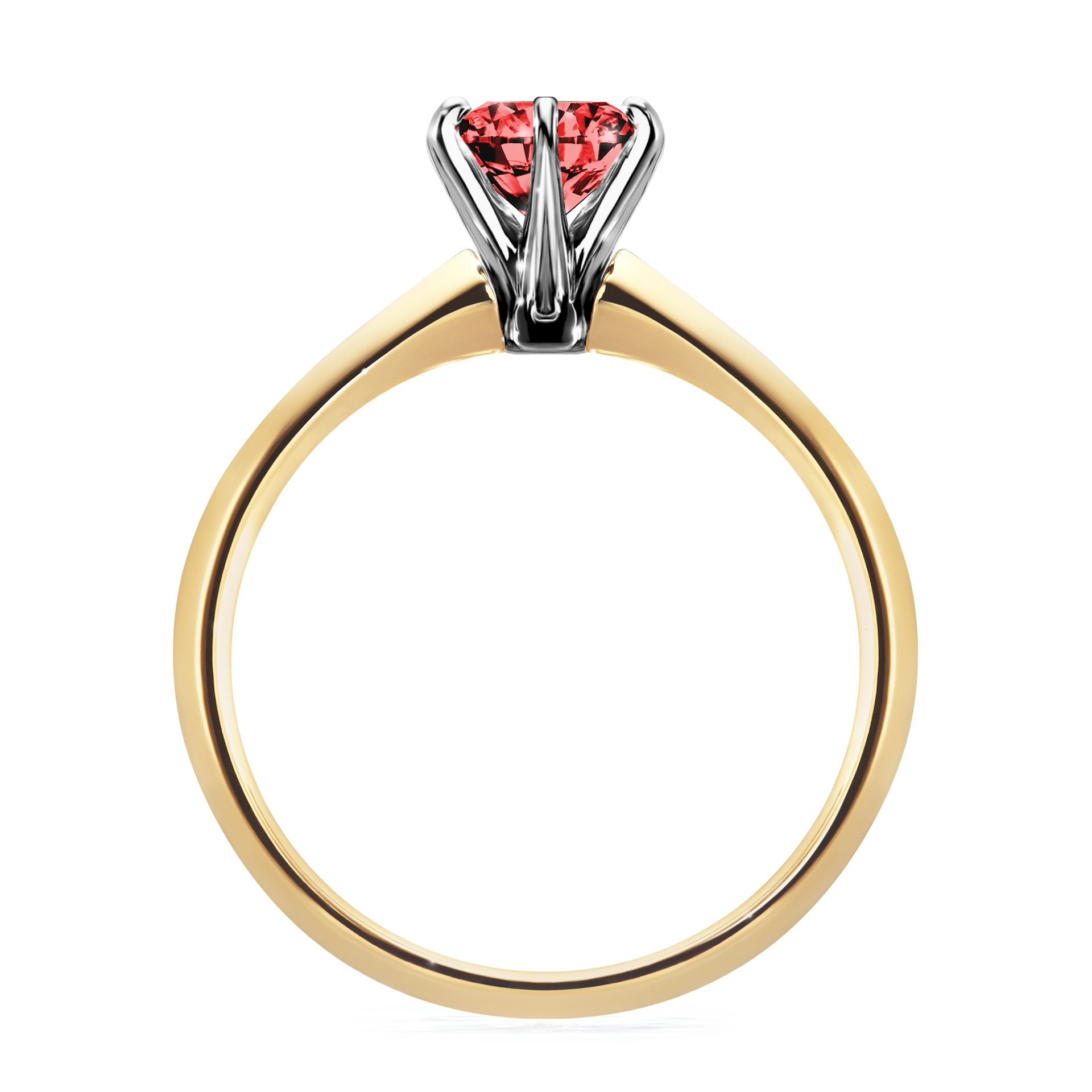 Pierścionek zaręczynowy My Queen z żółtego złota z czerwonym diamentem 0,80CT