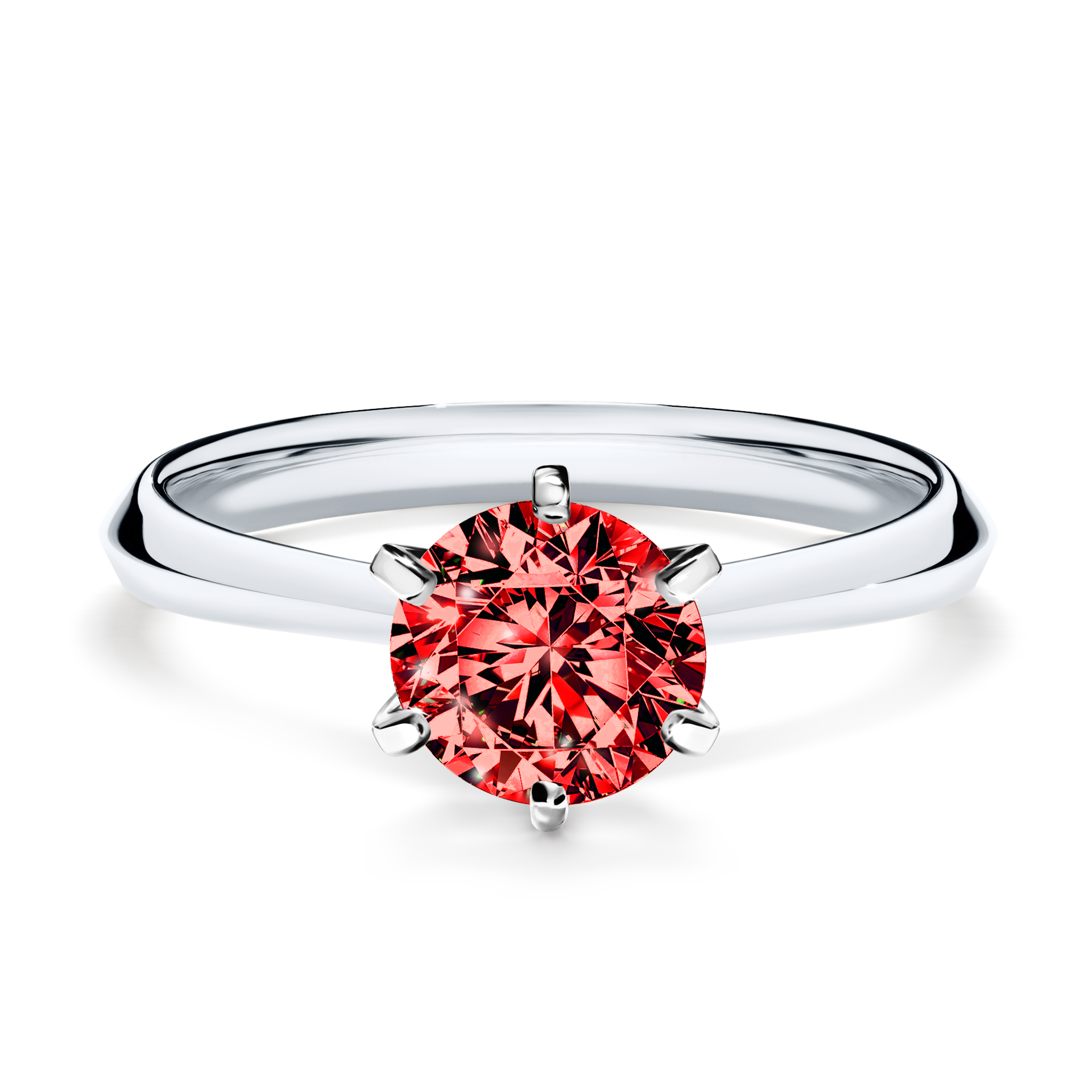 Pierścionek zaręczynowy My Queen z białego złota z czerwonym diamentem 1,00CT