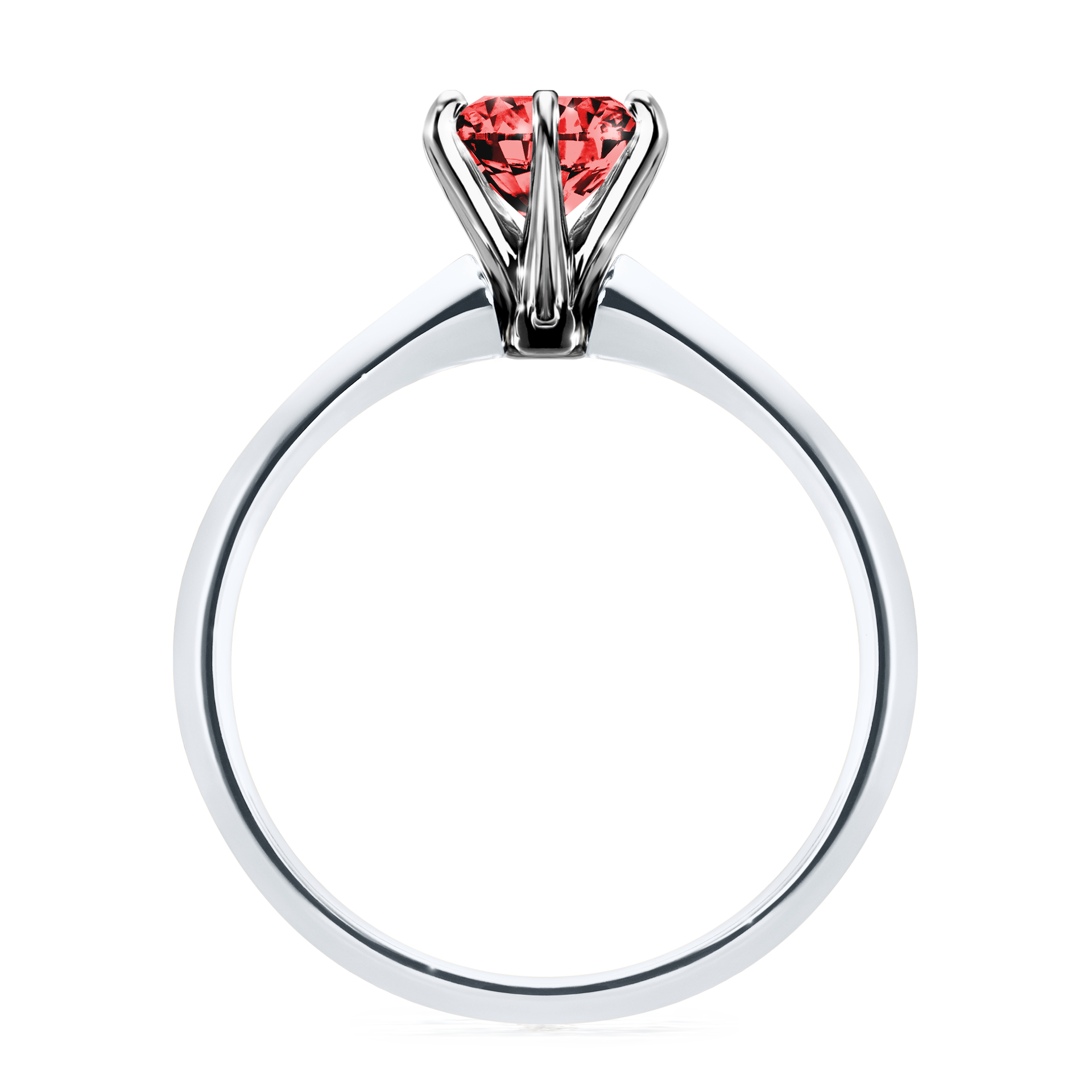 Pierścionek zaręczynowy My Queen z białego złota z czerwonym diamentem 1,00CT