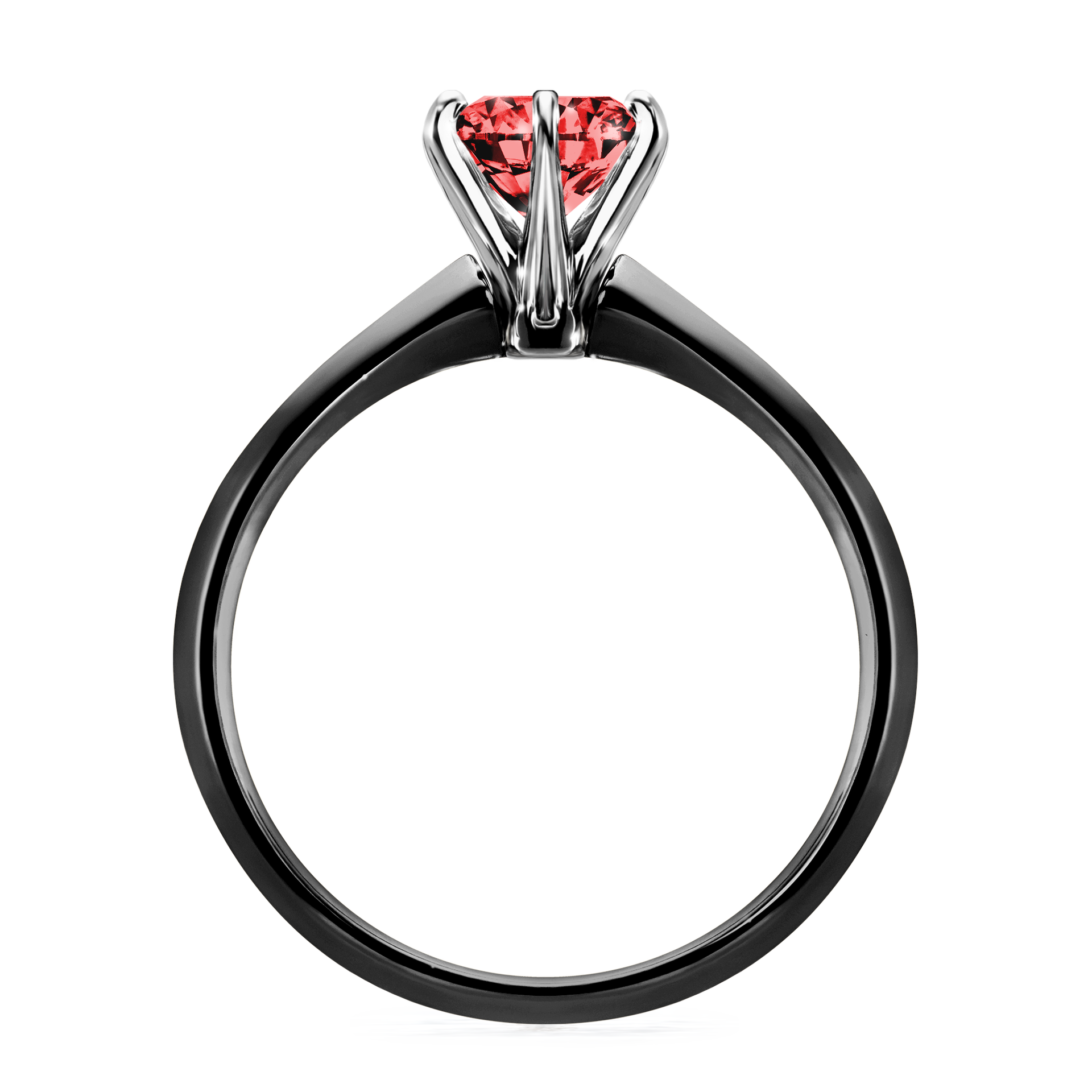 Pierścionek zaręczynowy My Queen z czarnego złota z czerwonym diamentem 1,00CT