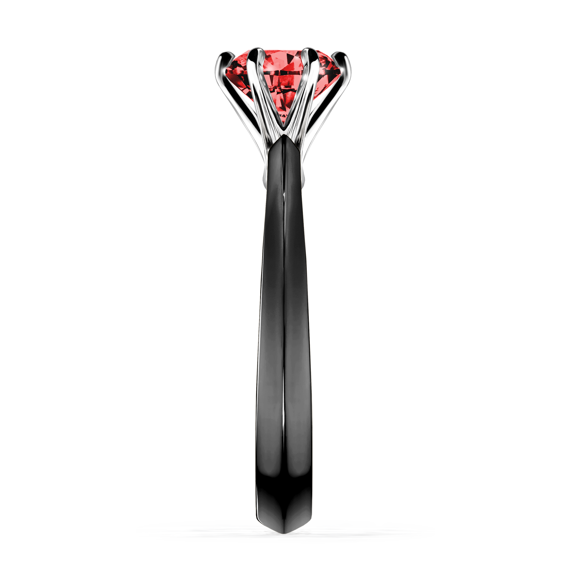 Pierścionek zaręczynowy My Queen z czarnego złota z czerwonym diamentem 1,00CT