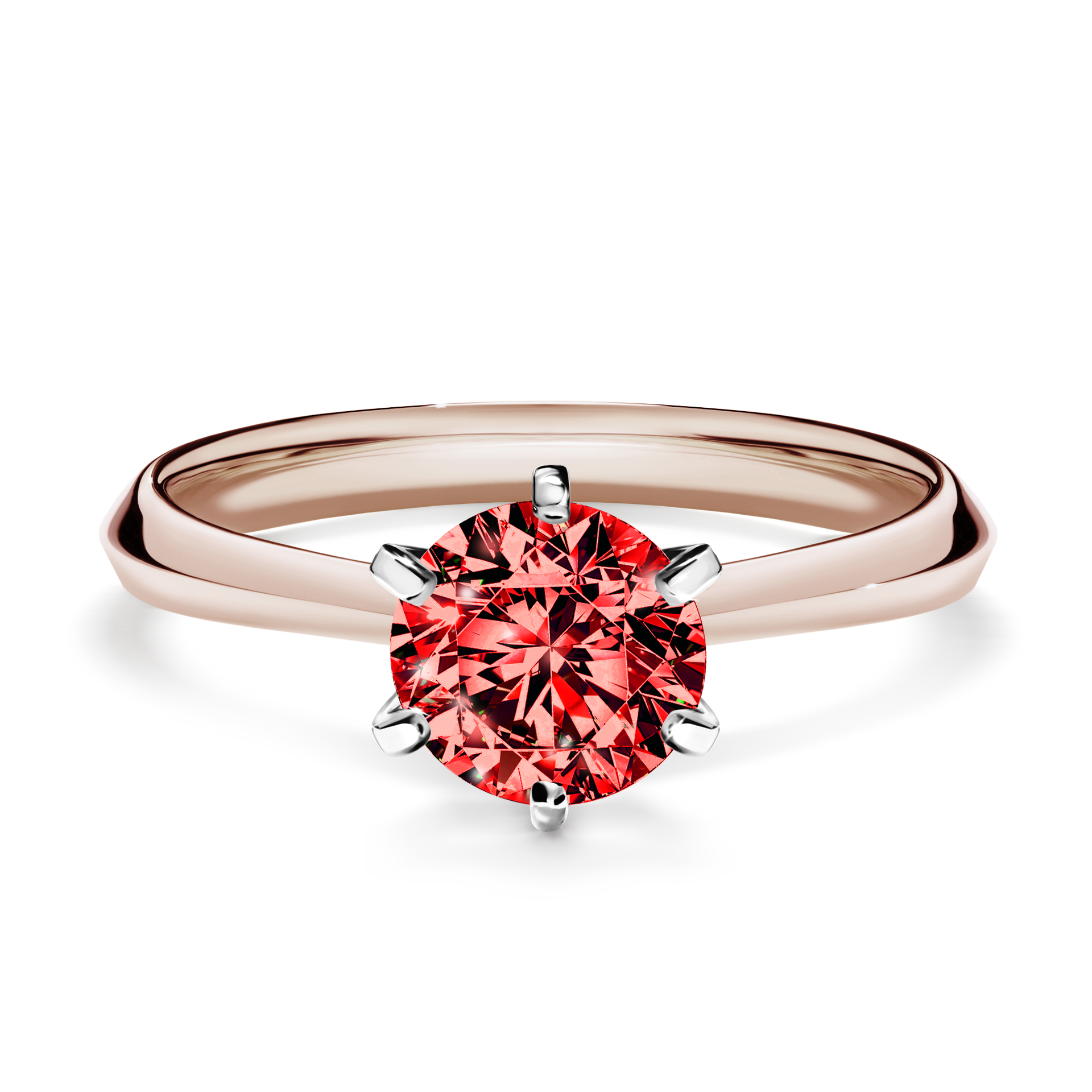Pierścionek zaręczynowy My Queen z różowego złota z czerwonym diamentem 1,00CT