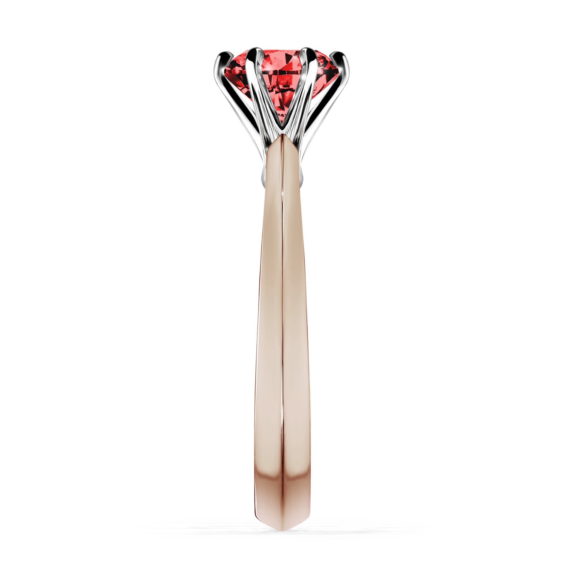 Pierścionek zaręczynowy My Queen z różowego złota z czerwonym diamentem 1,00CT
