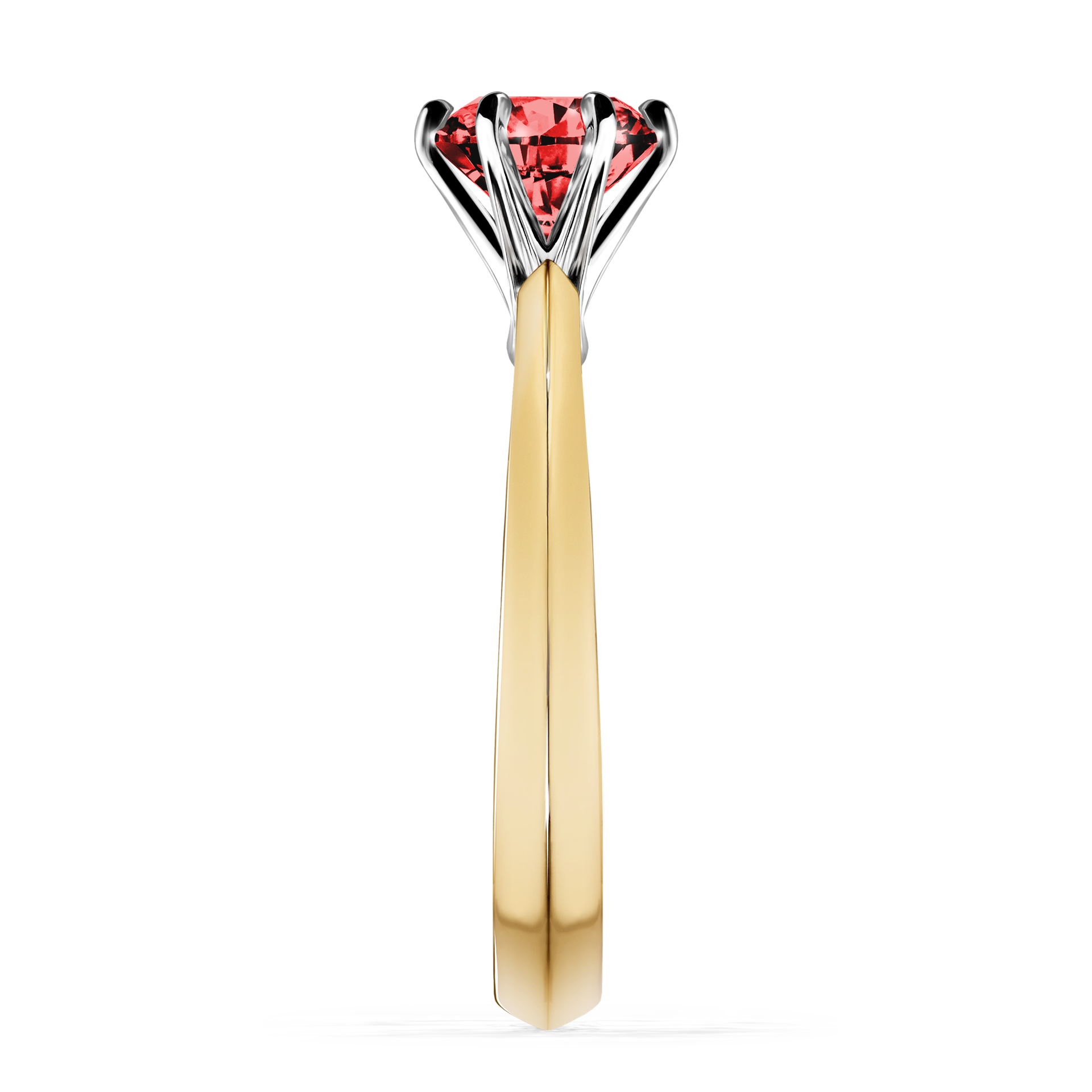 Pierścionek zaręczynowy My Queen z żółtego złota z czerwonym diamentem 1,00CT