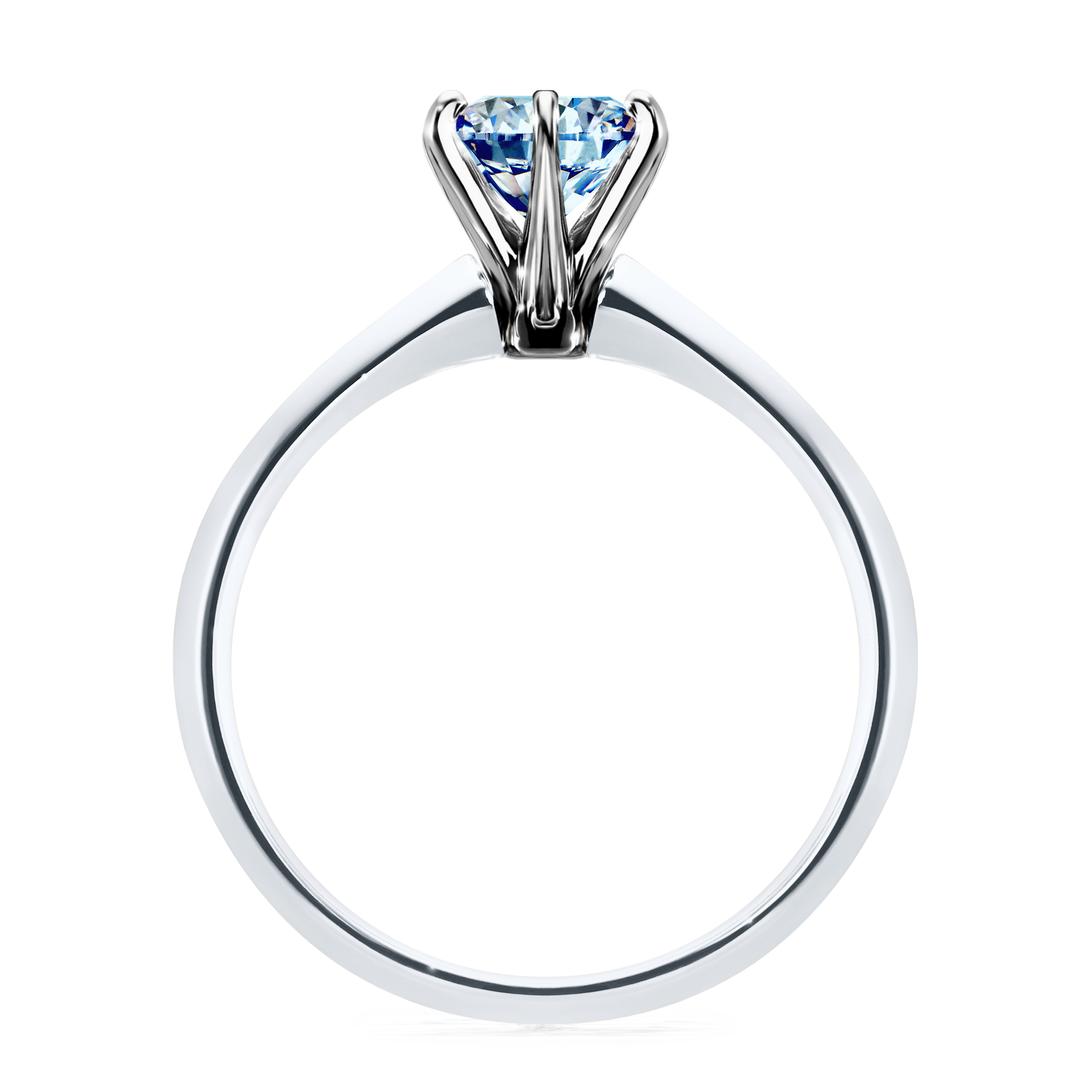 Pierścionek zaręczynowy My Queen z białego złota z niebieskim diamentem 1,00CT