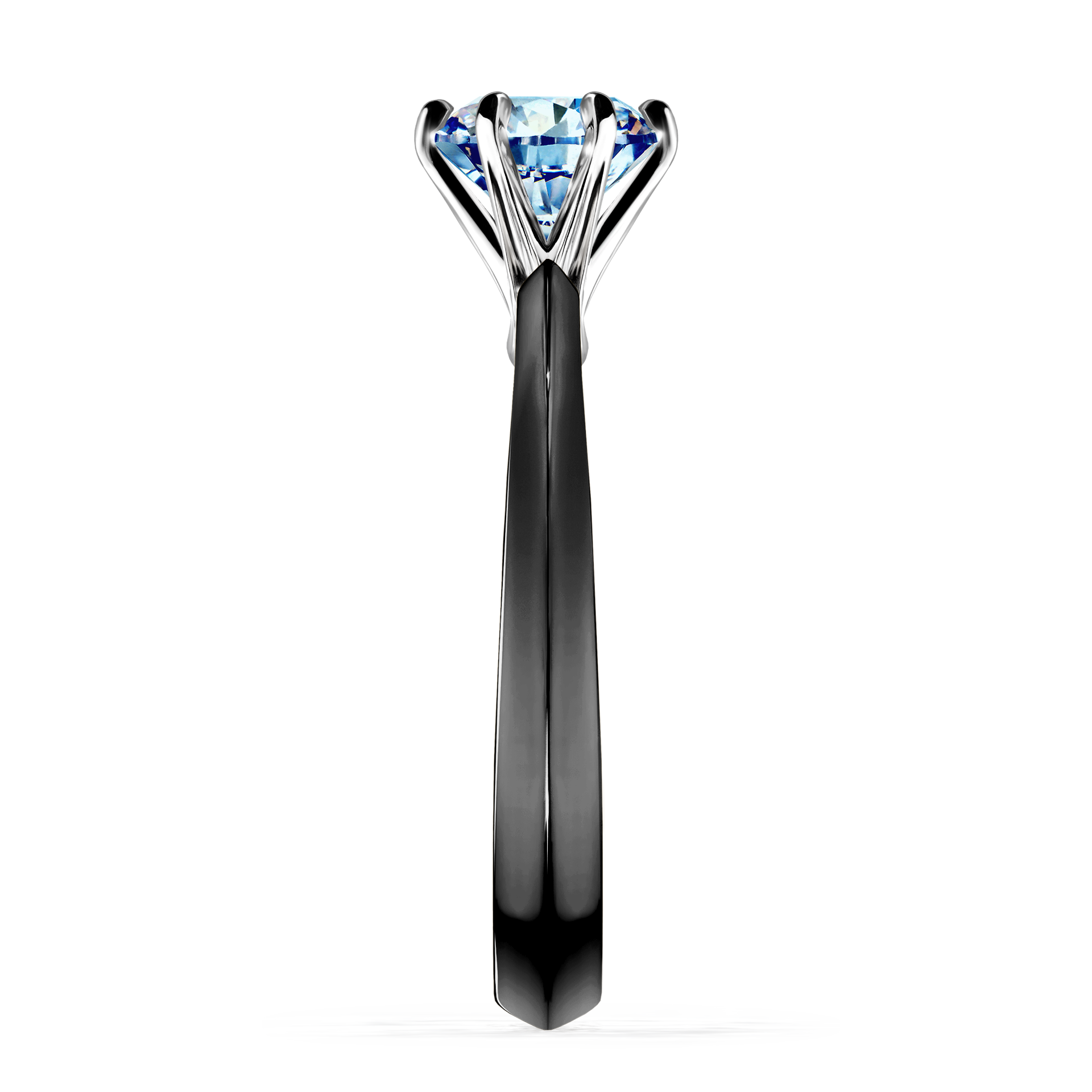 Pierścionek zaręczynowy My Queen z czarnego złota z niebieskim diamentem 1,00CT