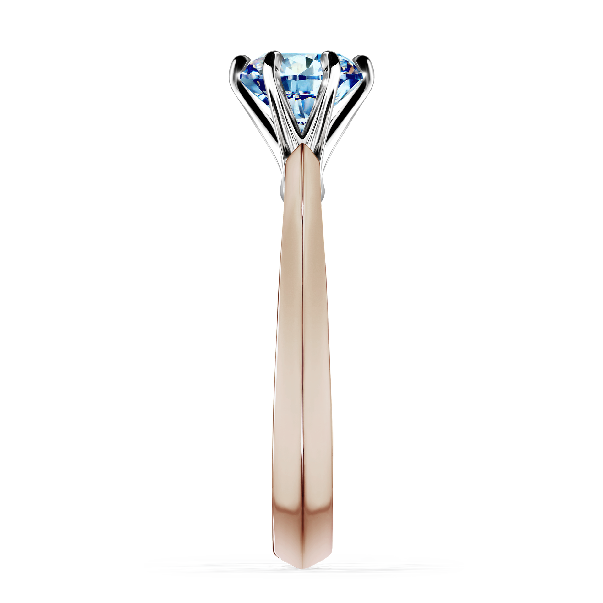 Pierścionek zaręczynowy My Queen z różowego złota z niebieskim diamentem 1,00CT