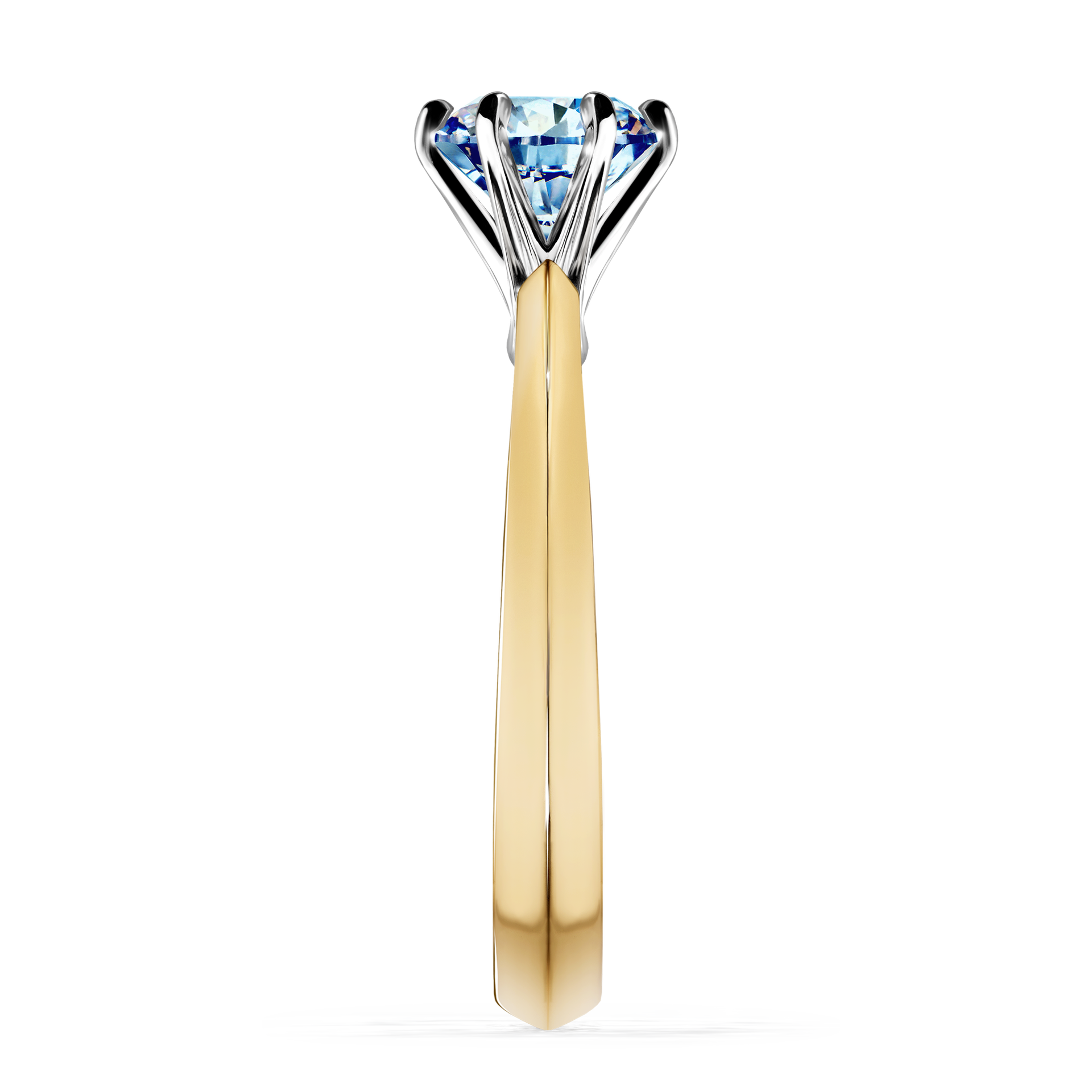 Pierścionek zaręczynowy My Queen z żółtego złota z niebieskim diamentem 1,00CT
