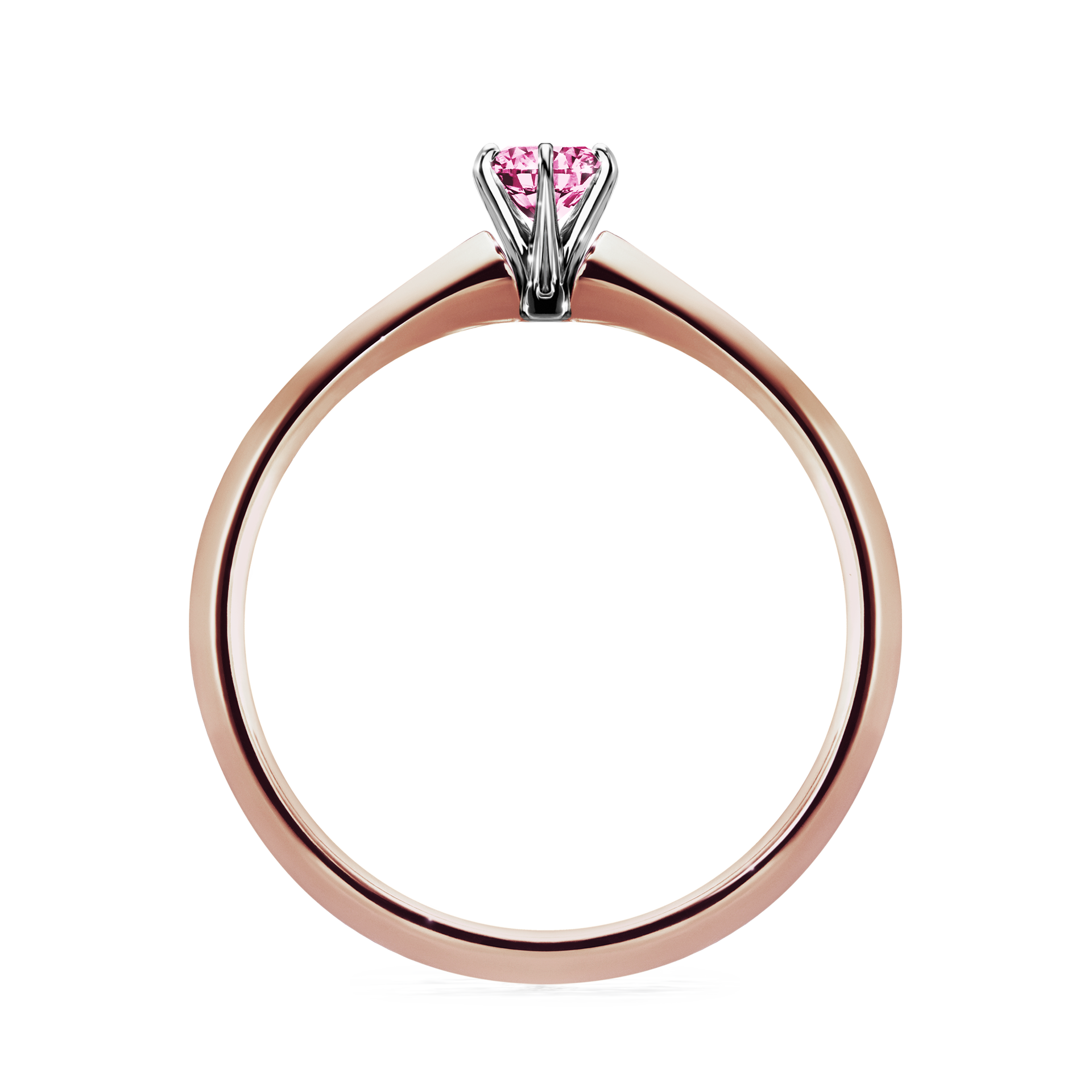 Pierścionek zaręczynowy My Queen z różowego złota z różowym diamentem 0,17CT