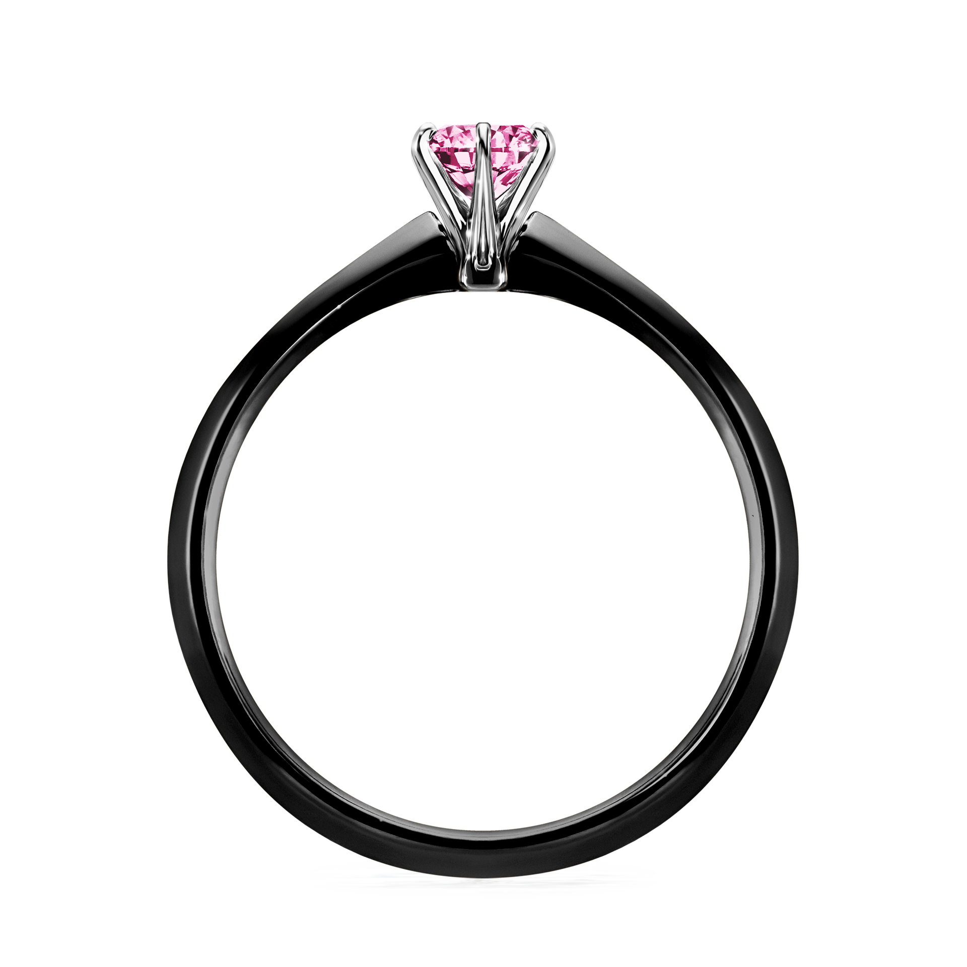 Pierścionek zaręczynowy My Queen z czarnego złota z różowym diamentem 0,25CT