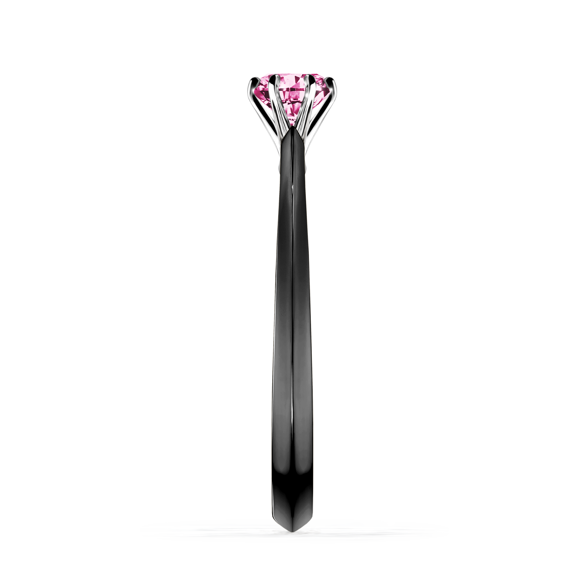 Pierścionek zaręczynowy My Queen z czarnego złota z różowym diamentem 0,25CT