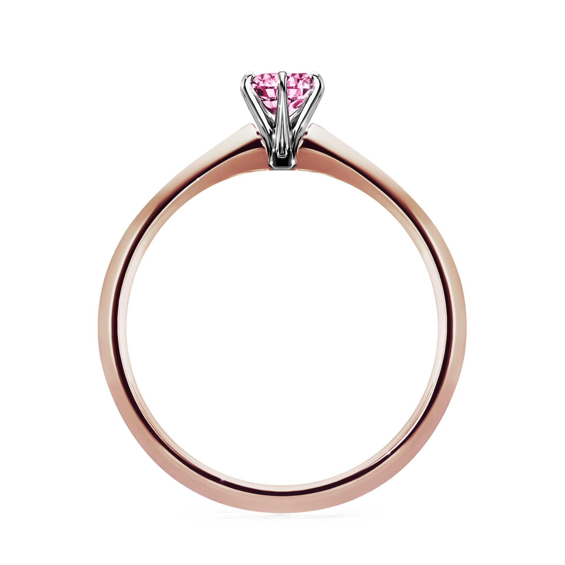 Pierścionek zaręczynowy My Queen z różowego złota z różowym diamentem 0,25CT