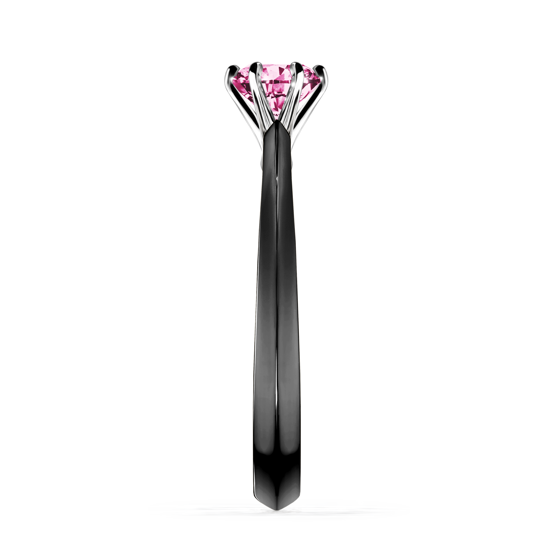 Pierścionek zaręczynowy My Queen z czarnego złota z różowym diamentem 0,50CT