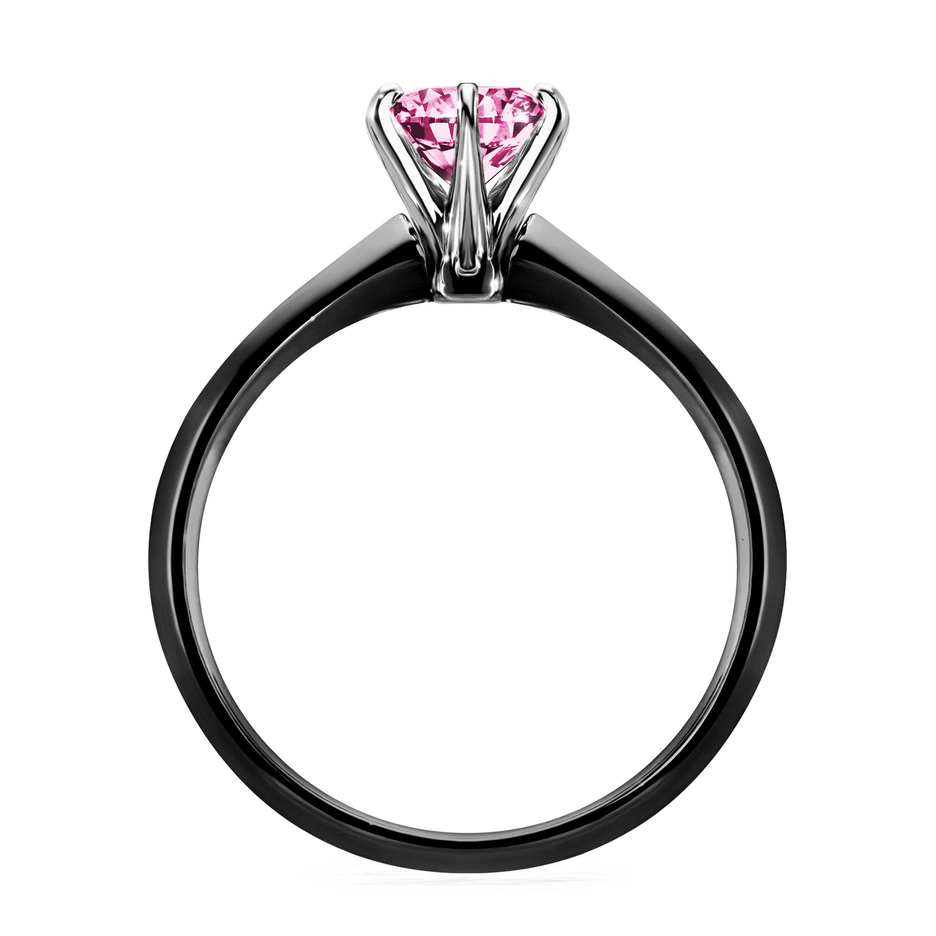 Pierścionek zaręczynowy My Queen z czarnego złota z różowym diamentem 0,80CT