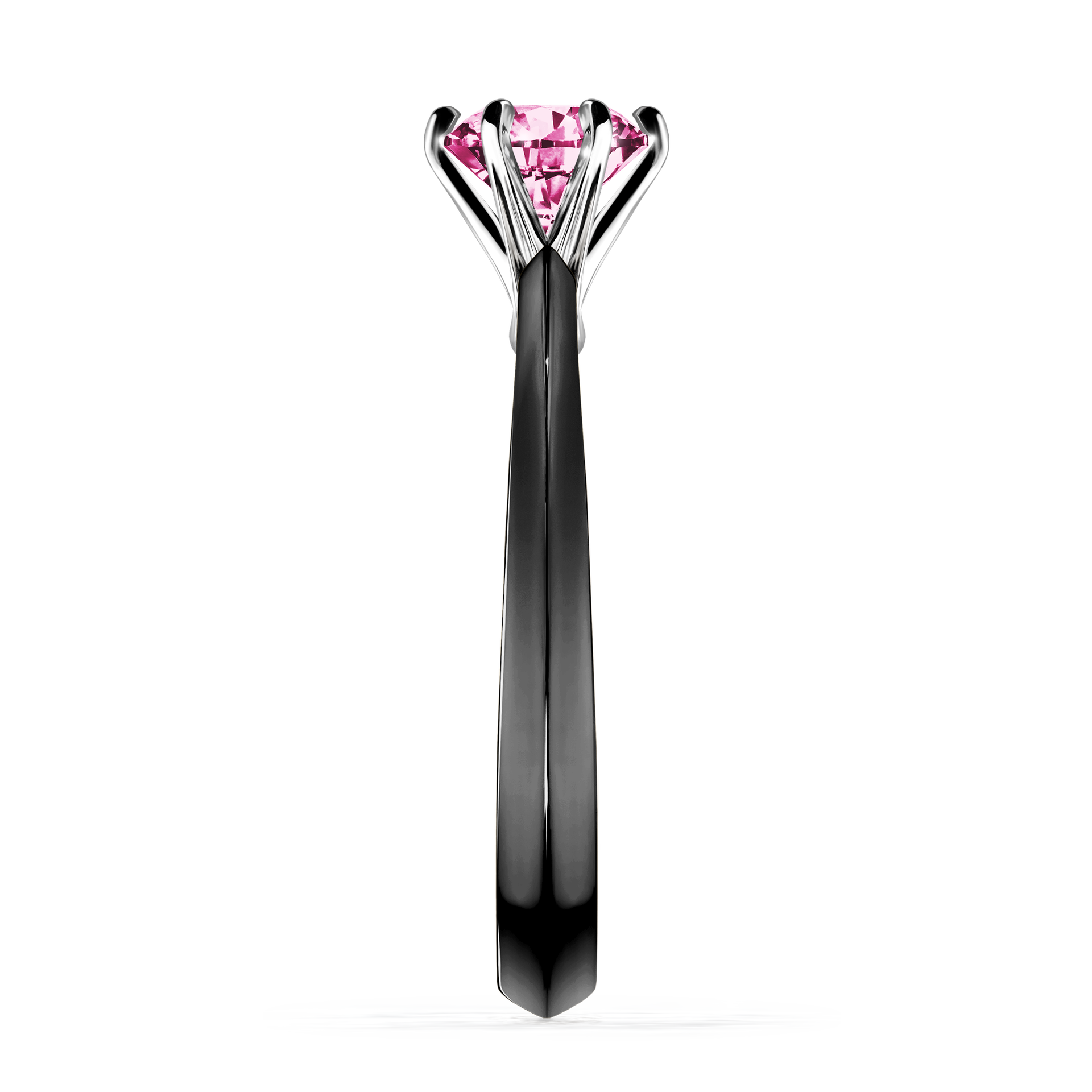 Pierścionek zaręczynowy My Queen z czarnego złota z różowym diamentem 0,80CT
