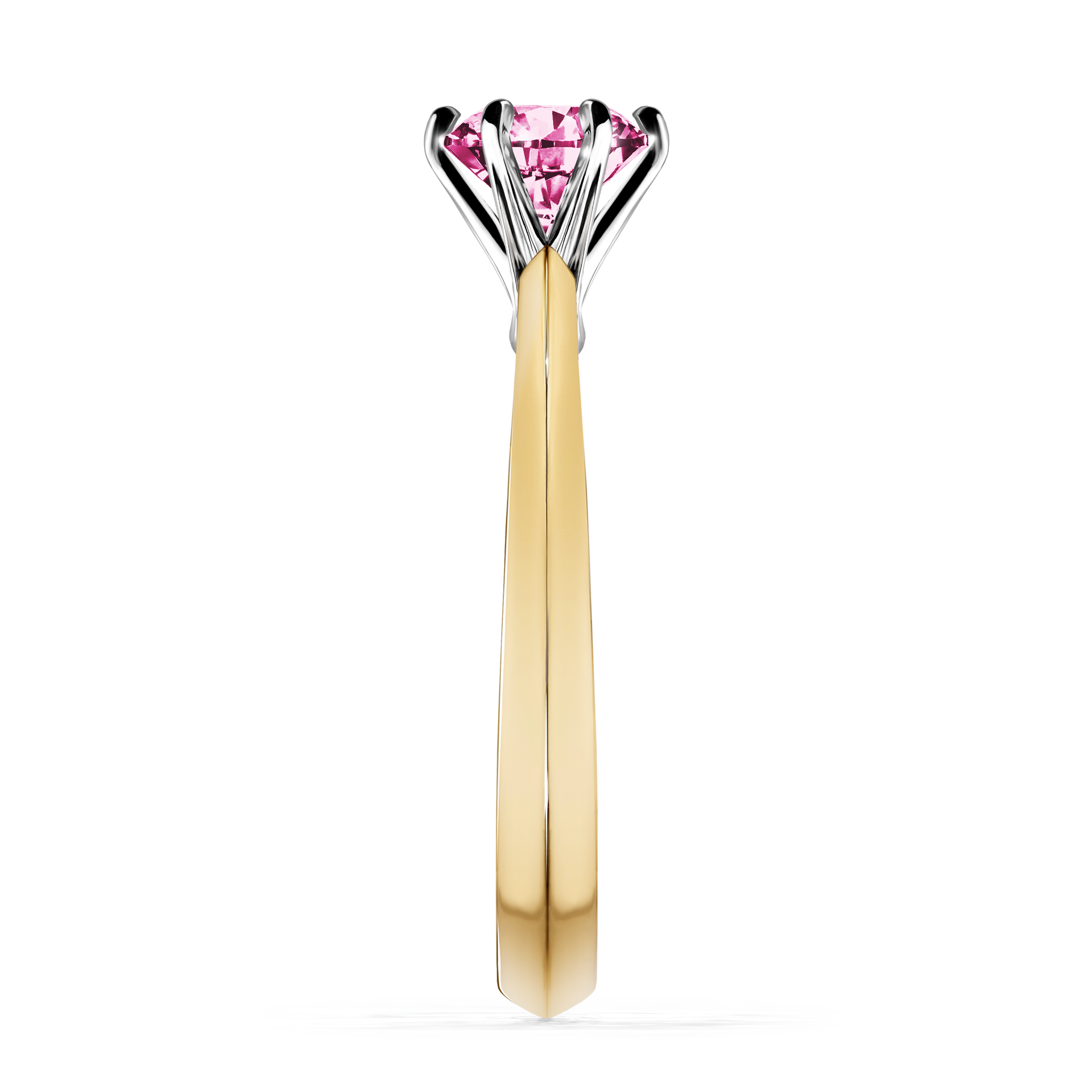Pierścionek zaręczynowy My Queen z żółtego złota z różowym diamentem 0,80CT