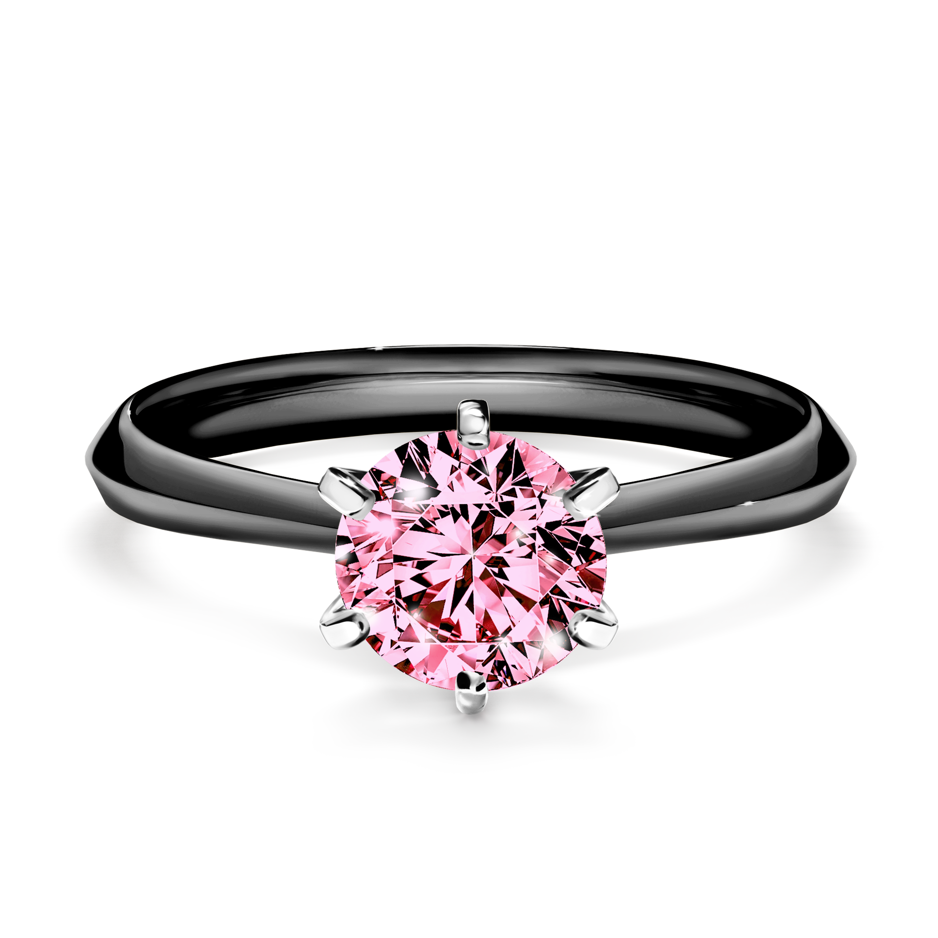 Pierścionek zaręczynowy My Queen z czarnego złota z różowym diamentem 1,00CT