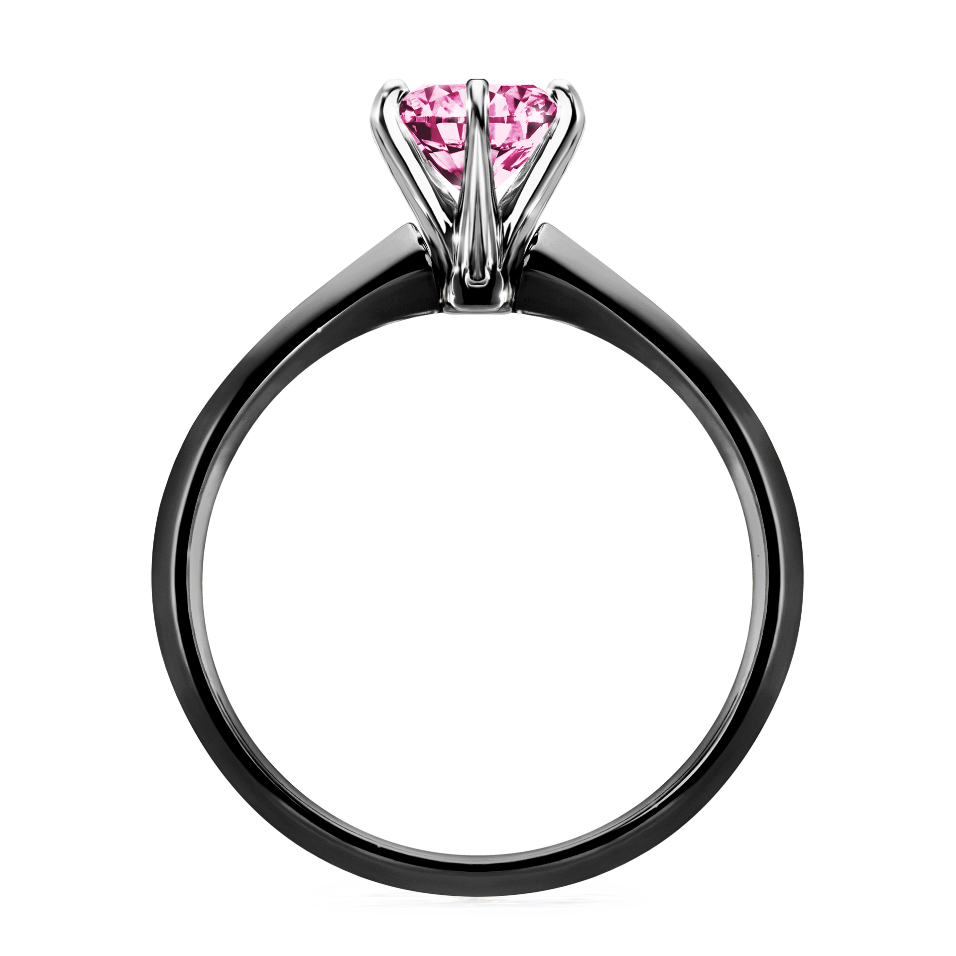 Pierścionek zaręczynowy My Queen z czarnego złota z różowym diamentem 1,00CT