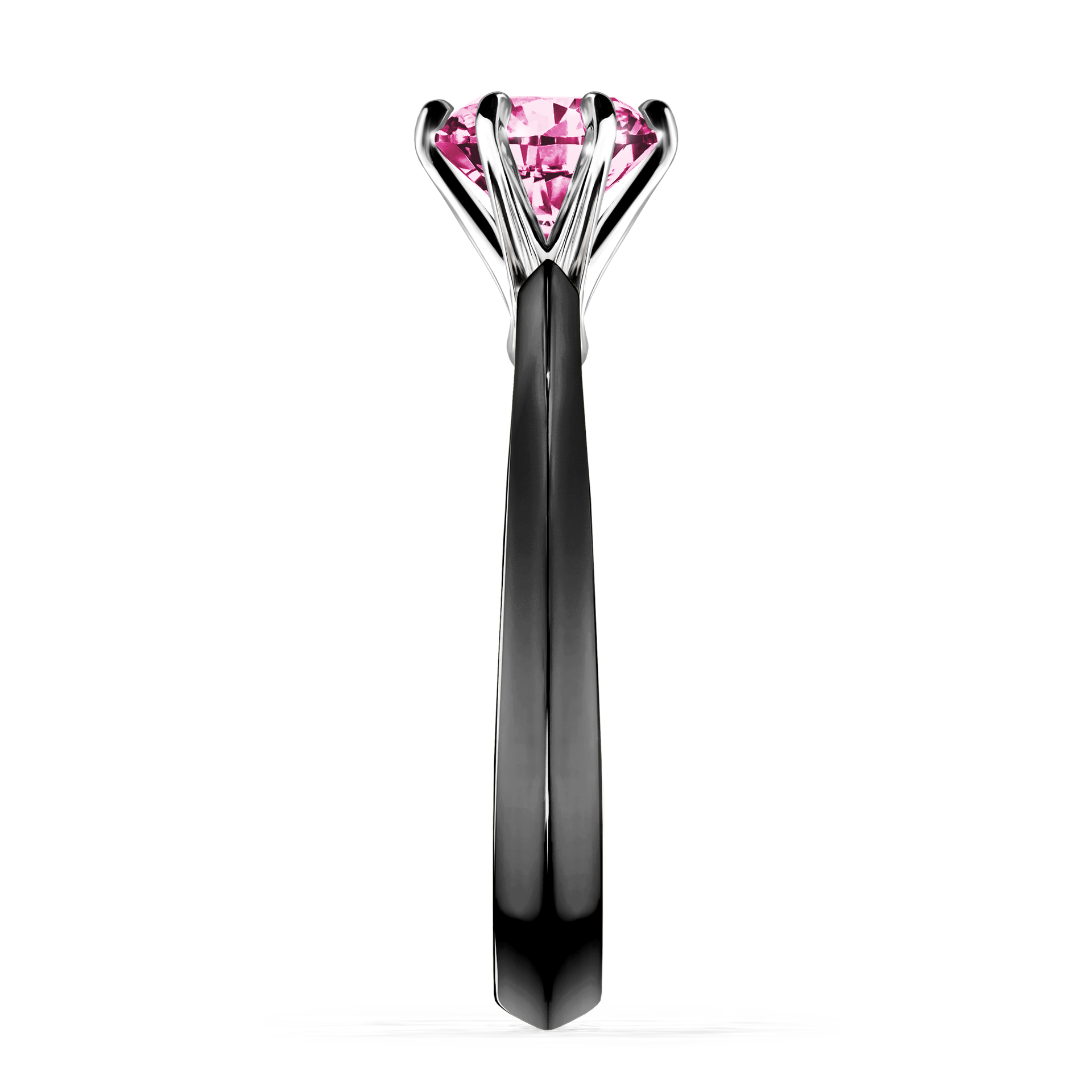 Pierścionek zaręczynowy My Queen z czarnego złota z różowym diamentem 1,00CT