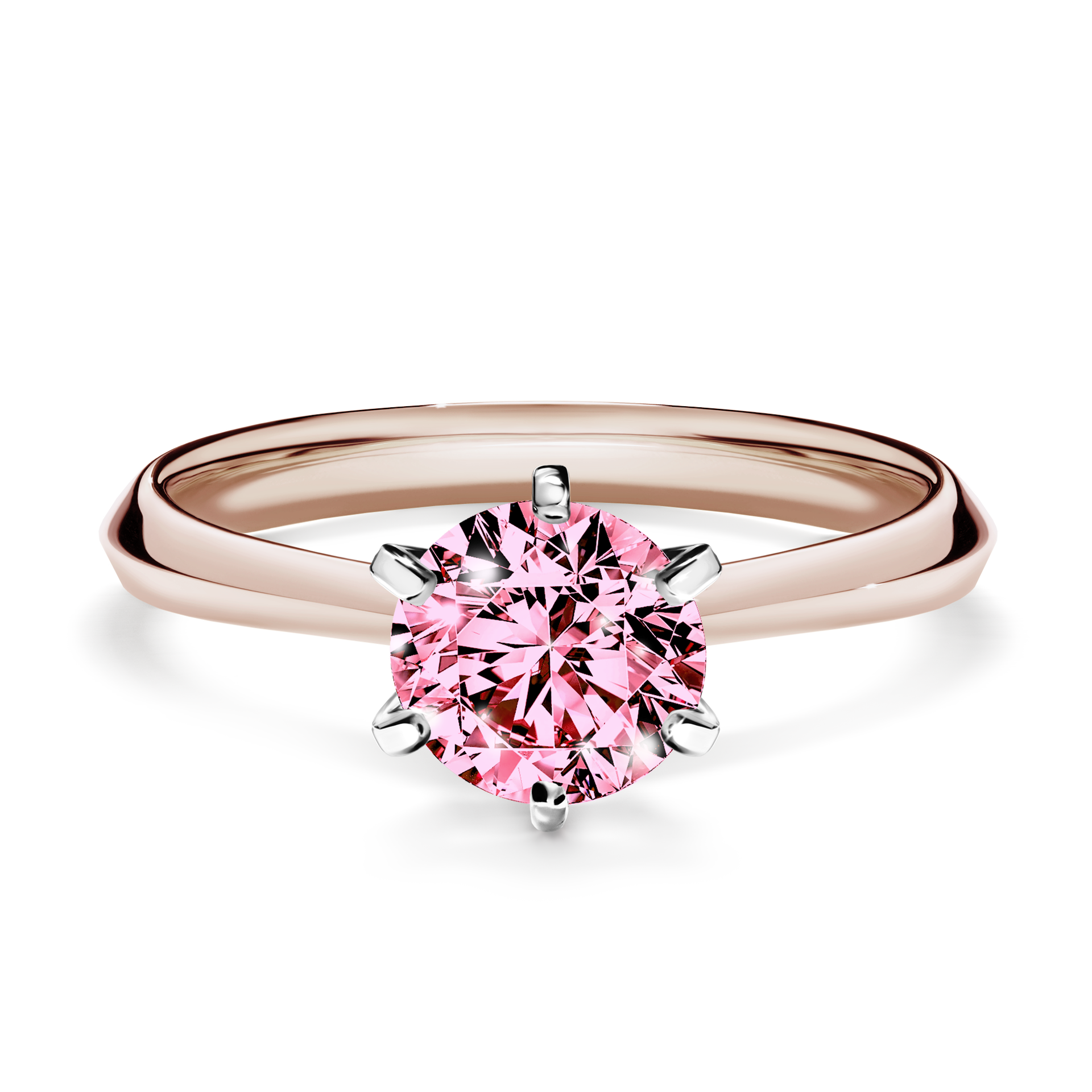 Pierścionek zaręczynowy My Queen z różowego złota z różowym diamentem 1,00CT