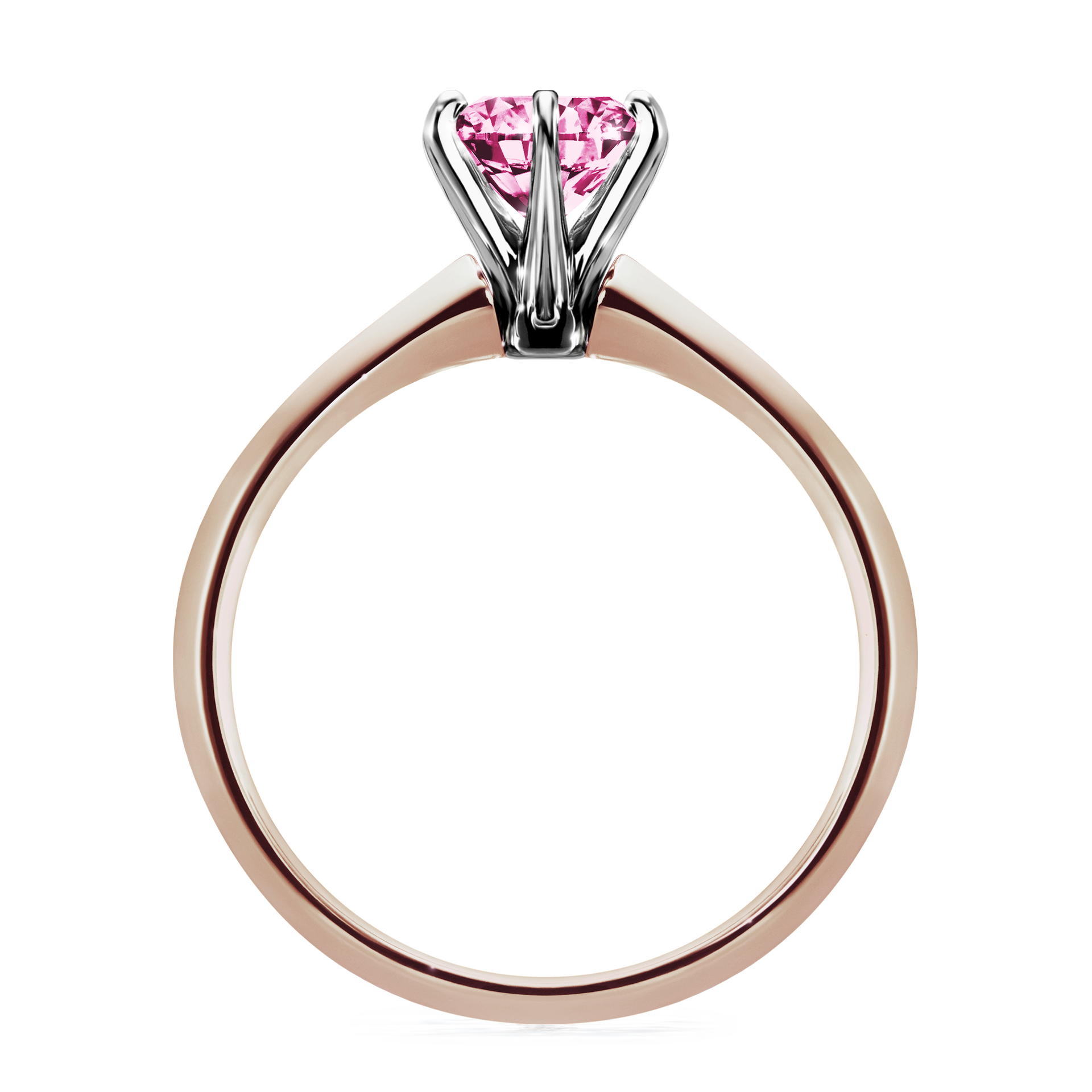 Pierścionek zaręczynowy My Queen z różowego złota z różowym diamentem 1,00CT