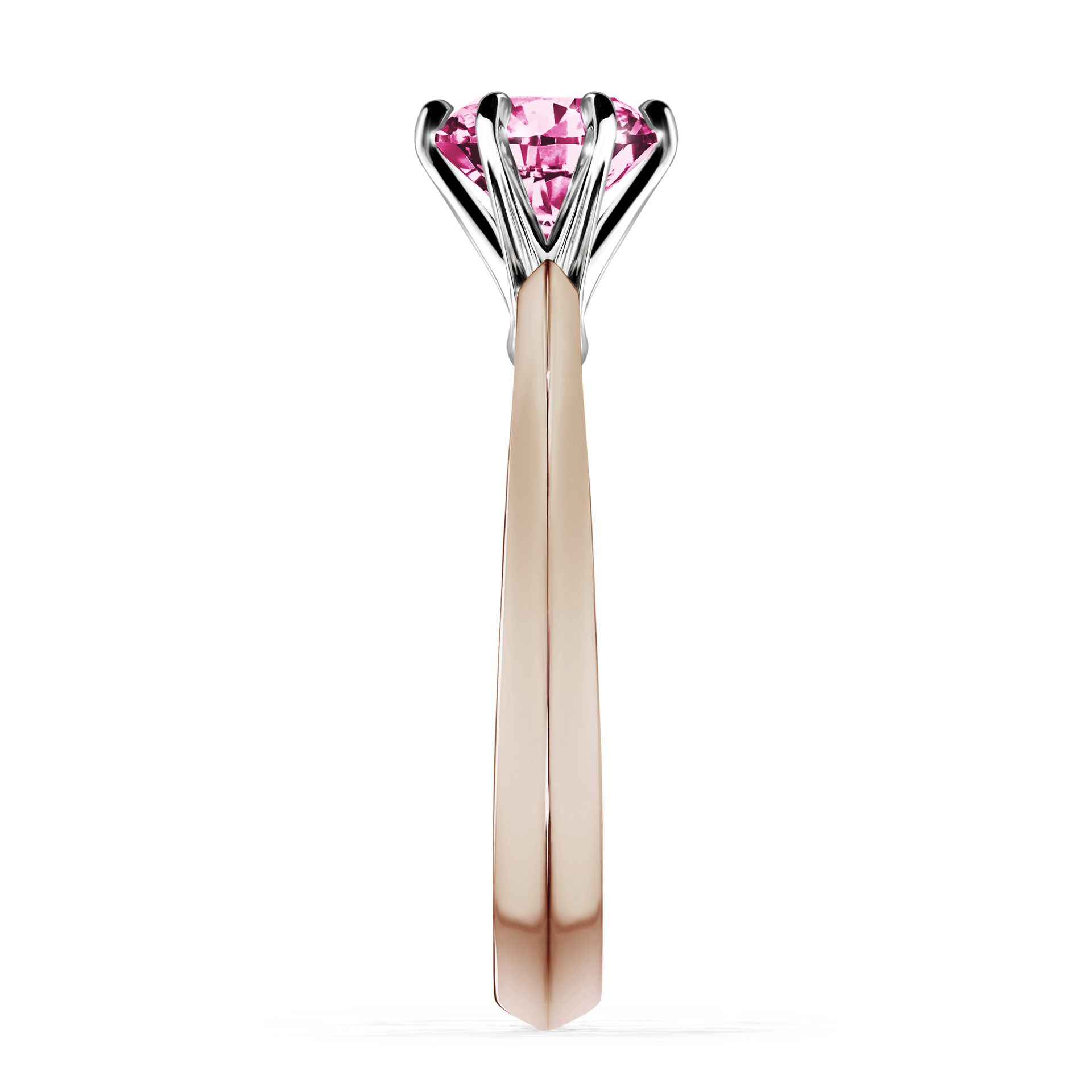 Pierścionek zaręczynowy My Queen z różowego złota z różowym diamentem 1,00CT