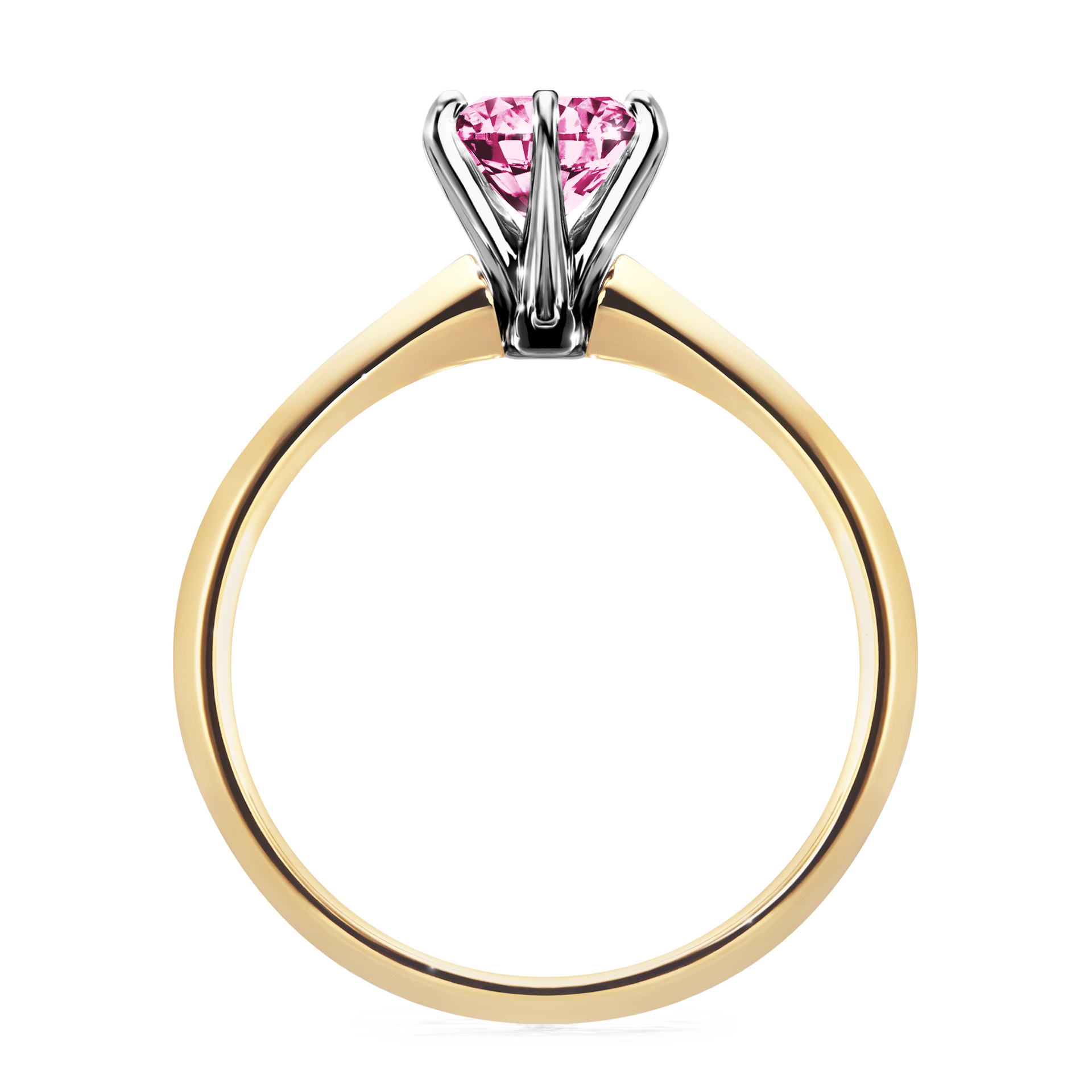 Pierścionek zaręczynowy My Queen z żółtego złota z różowym diamentem 1,00CT