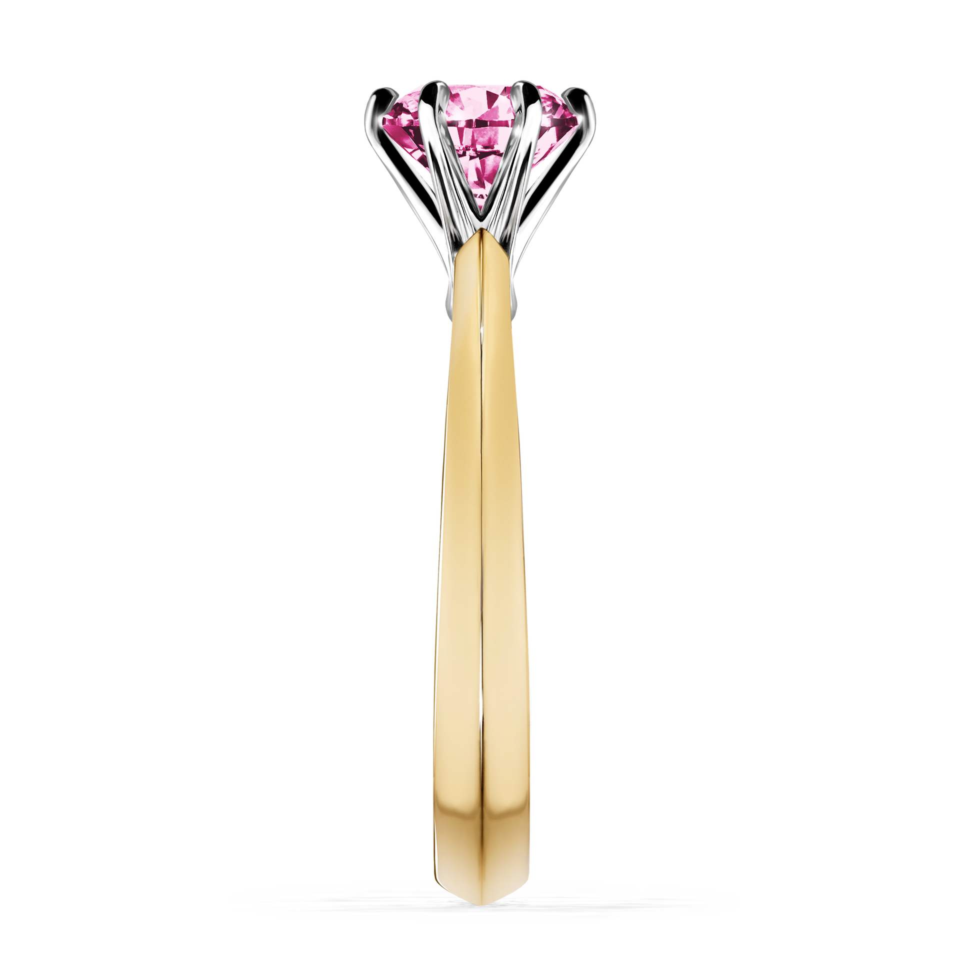Pierścionek zaręczynowy My Queen z żółtego złota z różowym diamentem 1,00CT