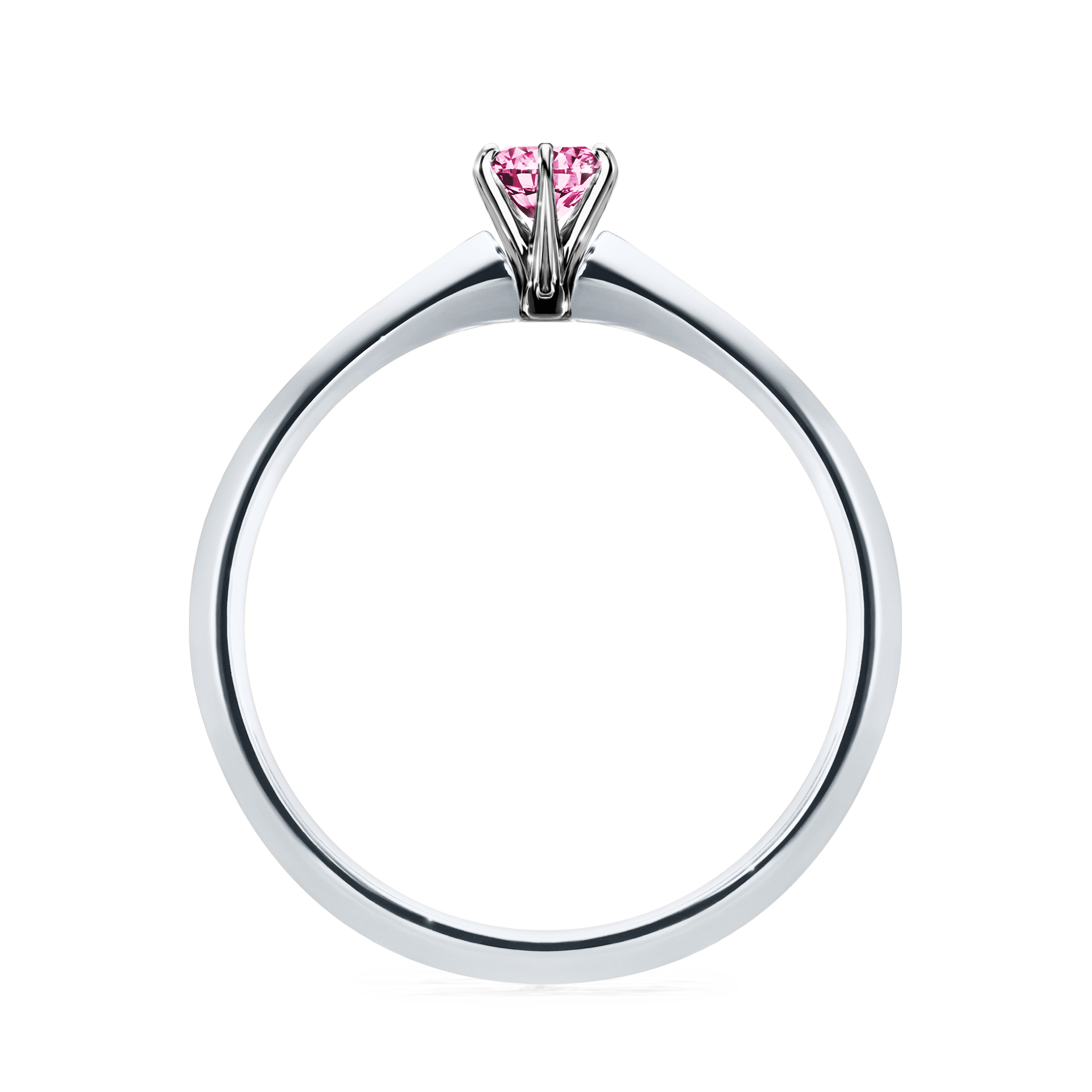 Pierścionek zaręczynowy My Queen z białego złota z różowym diamentem 0,17CT