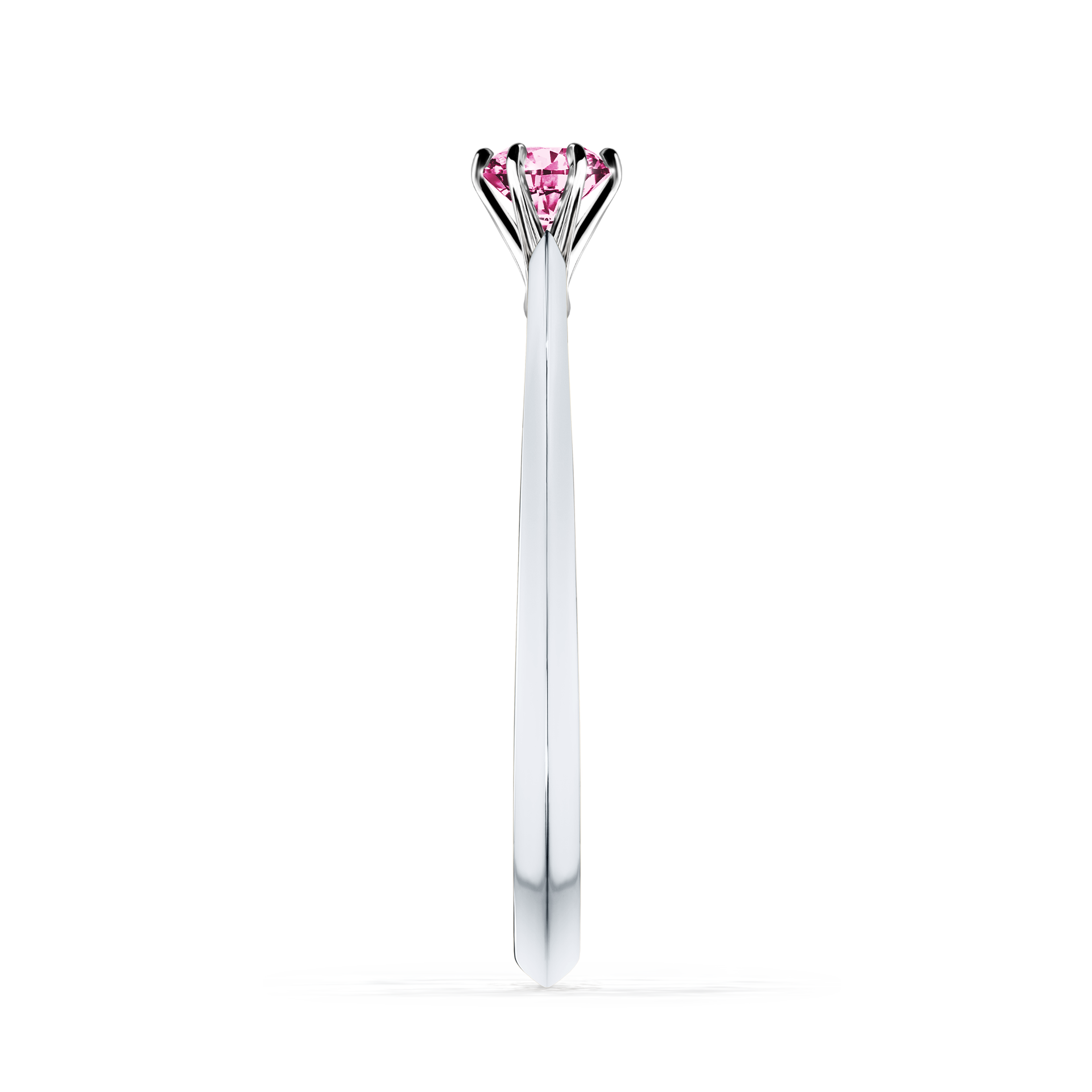 Pierścionek zaręczynowy My Queen z białego złota z różowym diamentem 0,17CT