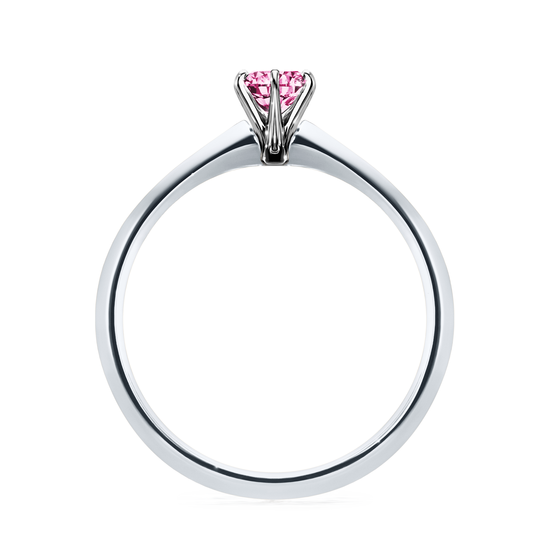 Pierścionek zaręczynowy My Queen z białego złota z różowym diamentem 0,25CT