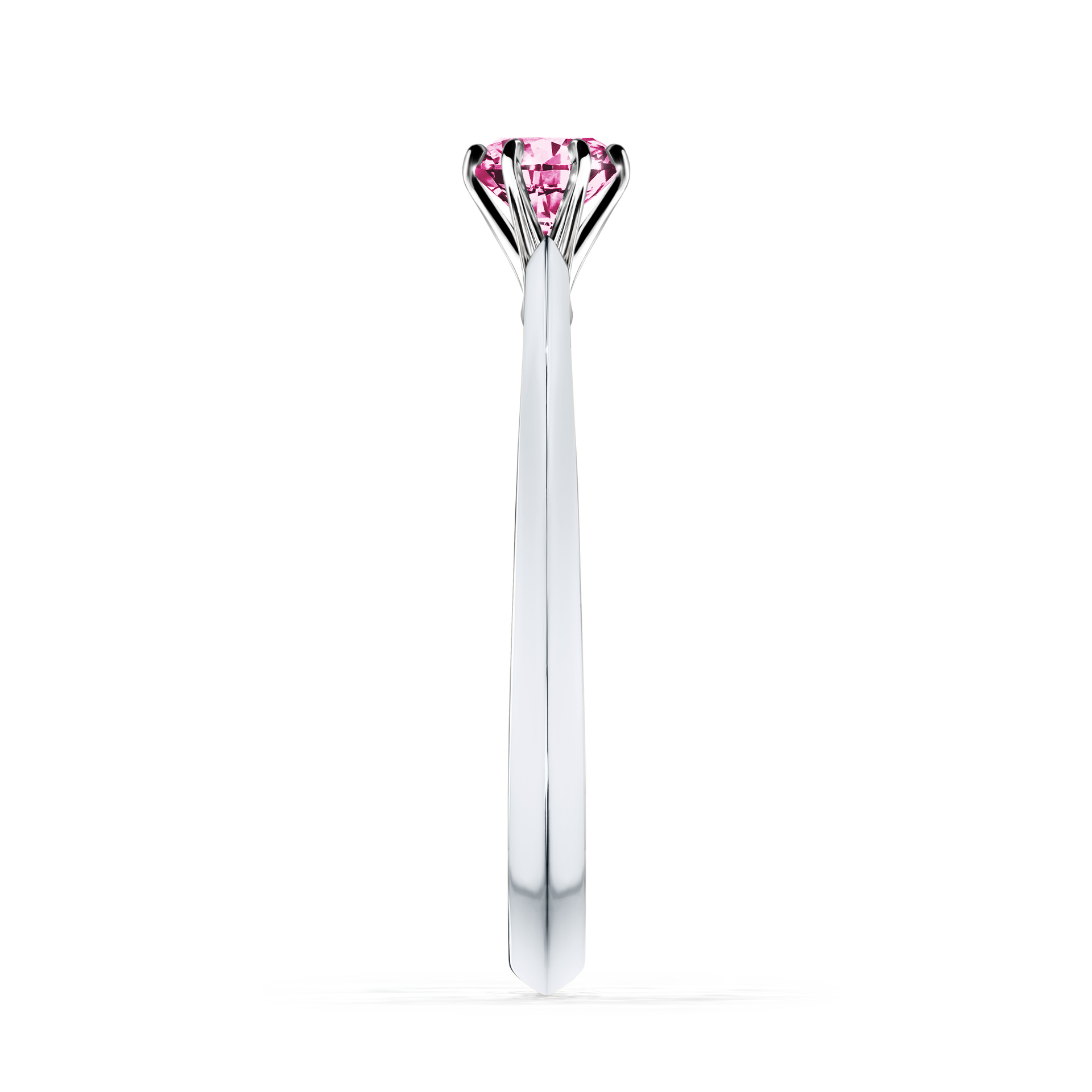 Pierścionek zaręczynowy My Queen z białego złota z różowym diamentem 0,25CT