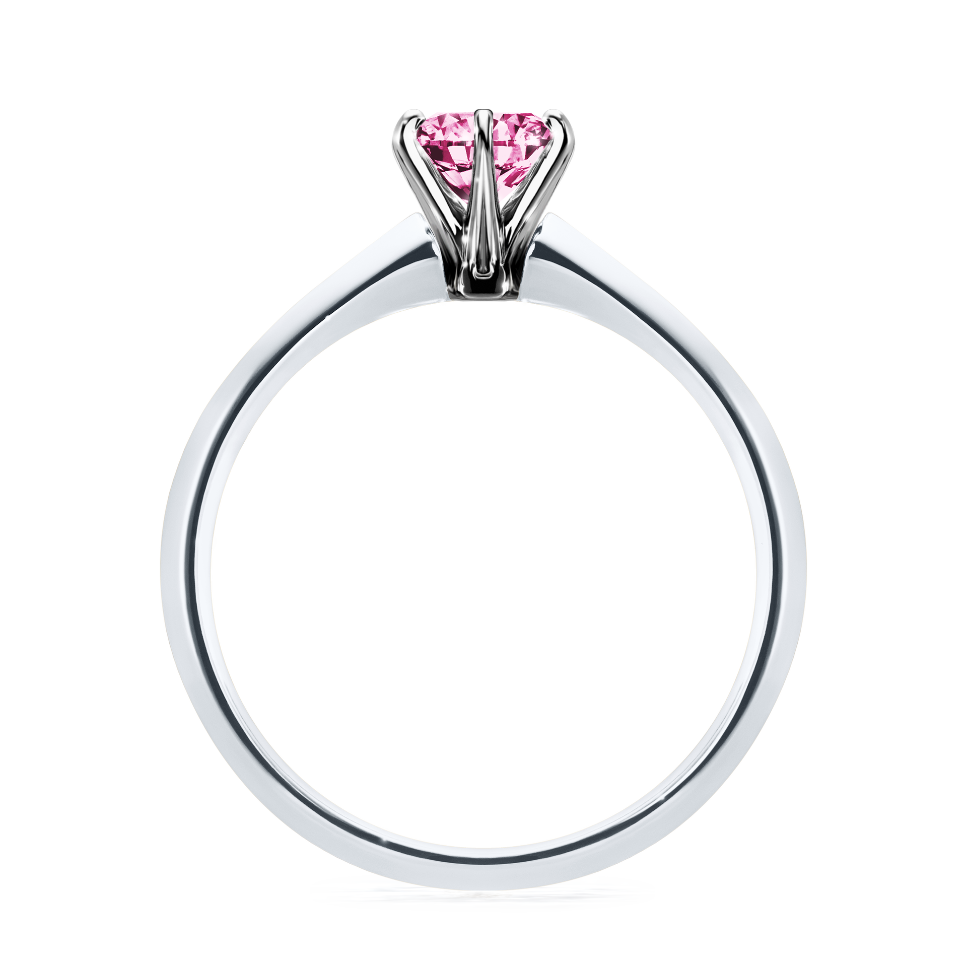 Pierścionek zaręczynowy My Queen z białego złota z różowym diamentem 0,50CT