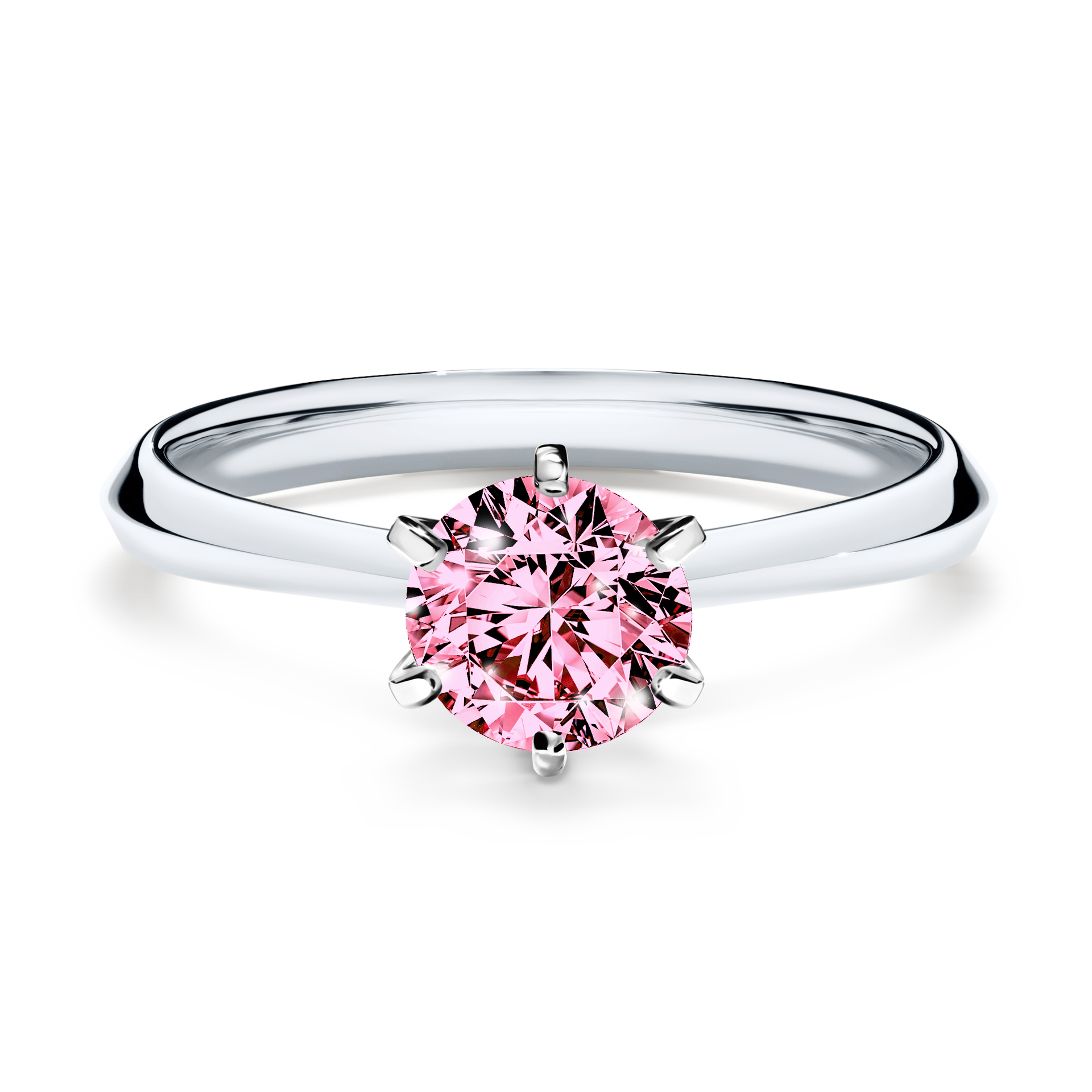 Pierścionek zaręczynowy My Queen z białego złota z różowym diamentem 0,80CT