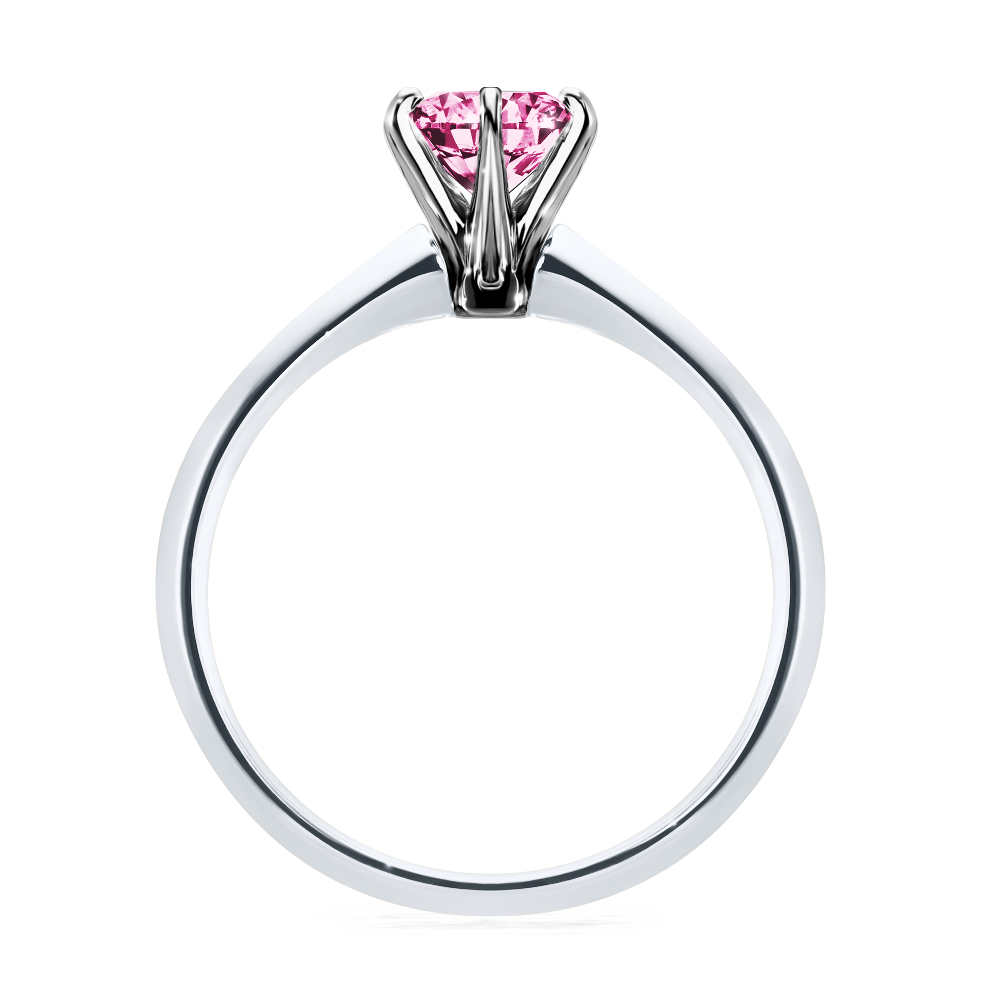 Pierścionek zaręczynowy My Queen z białego złota z różowym diamentem 0,80CT