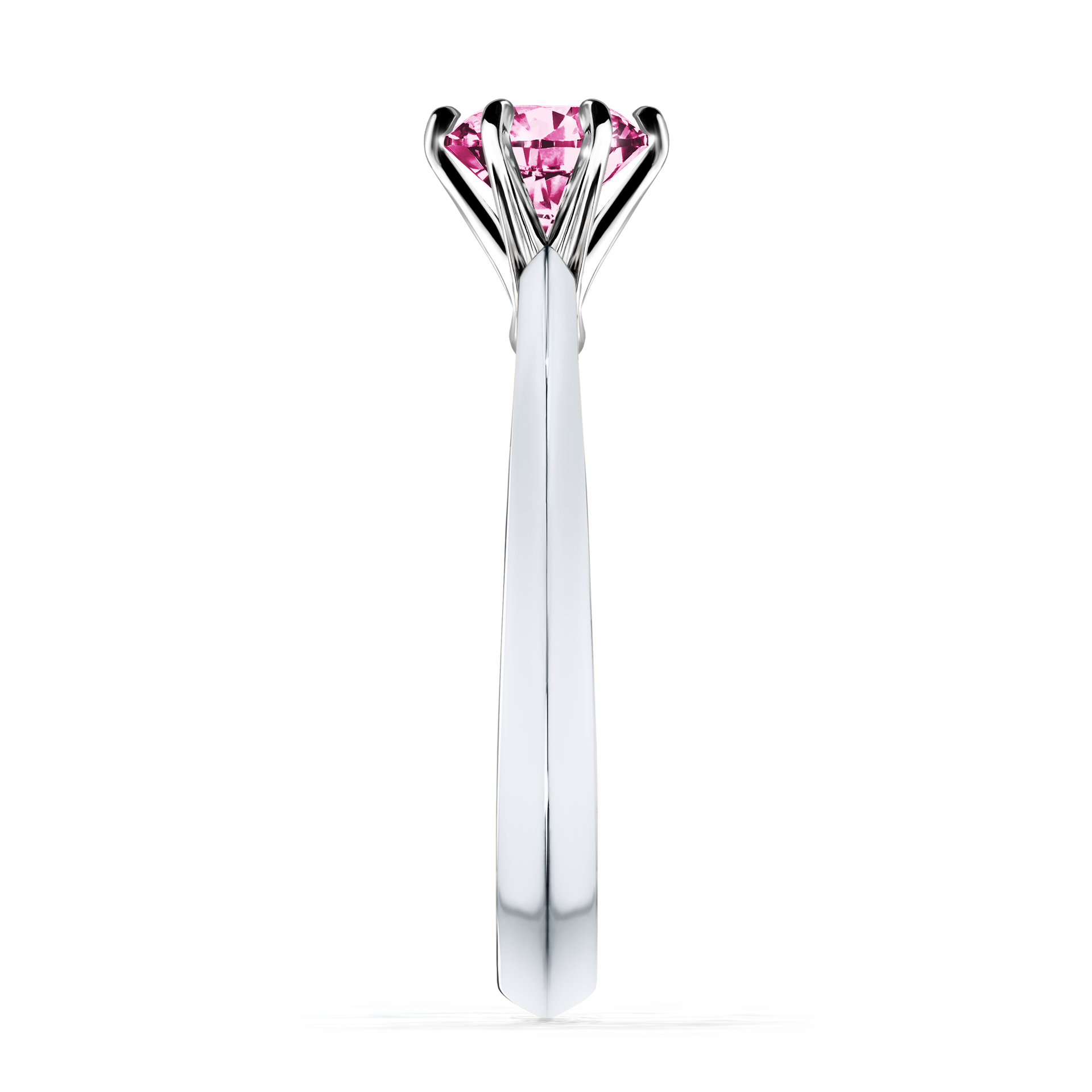 Pierścionek zaręczynowy My Queen z białego złota z różowym diamentem 0,80CT