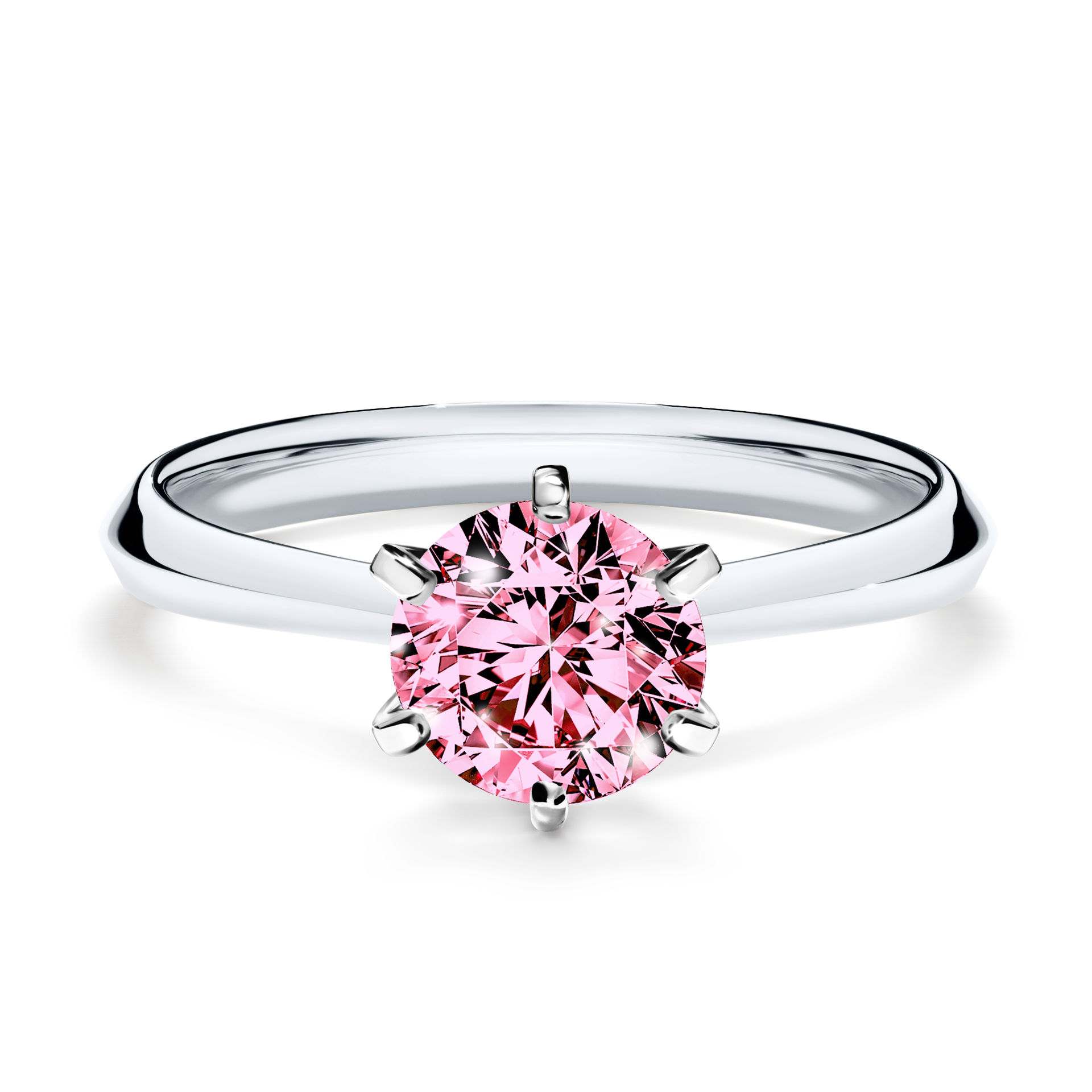 Pierścionek zaręczynowy My Queen z białego złota z różowym diamentem 1,00CT