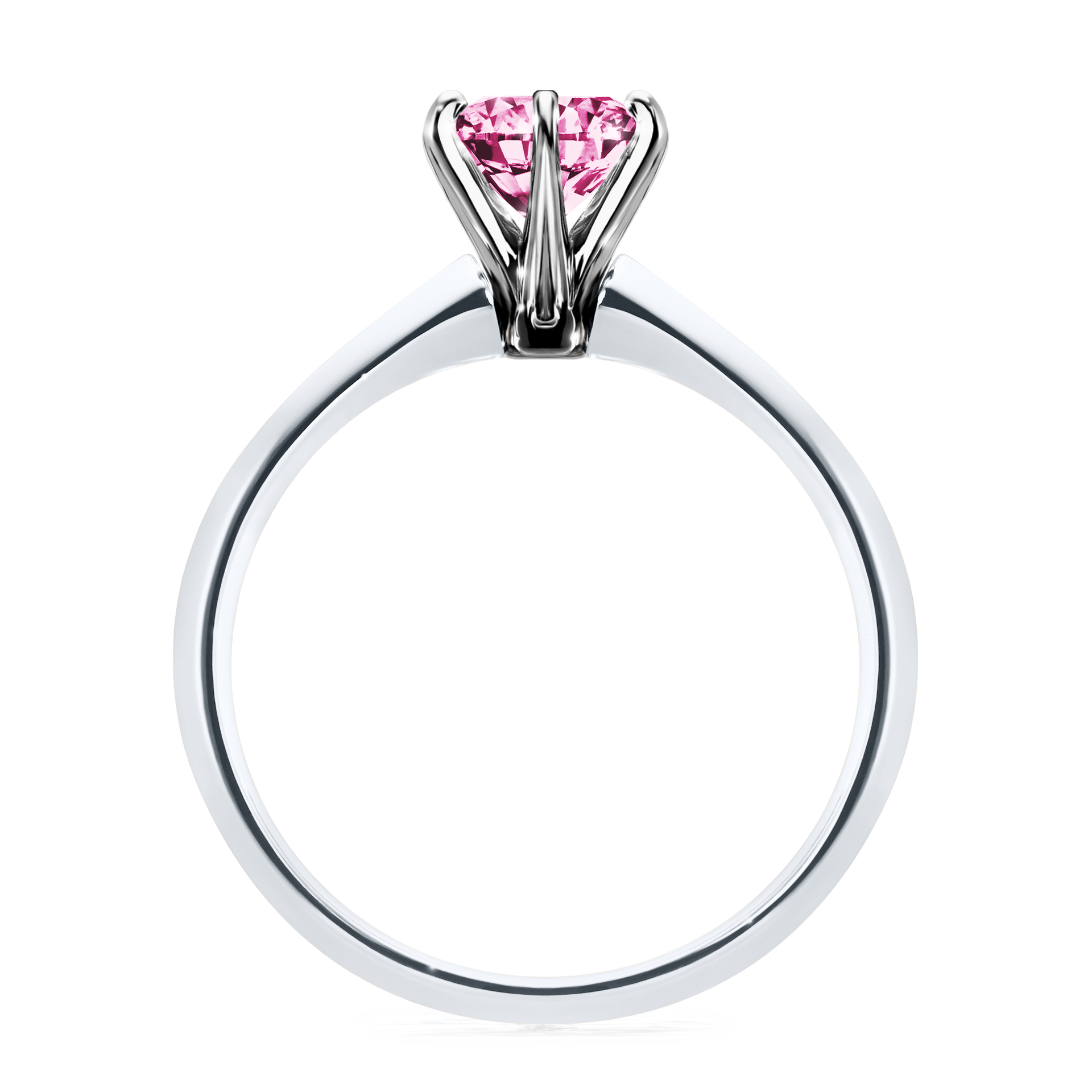 Pierścionek zaręczynowy My Queen z białego złota z różowym diamentem 1,00CT